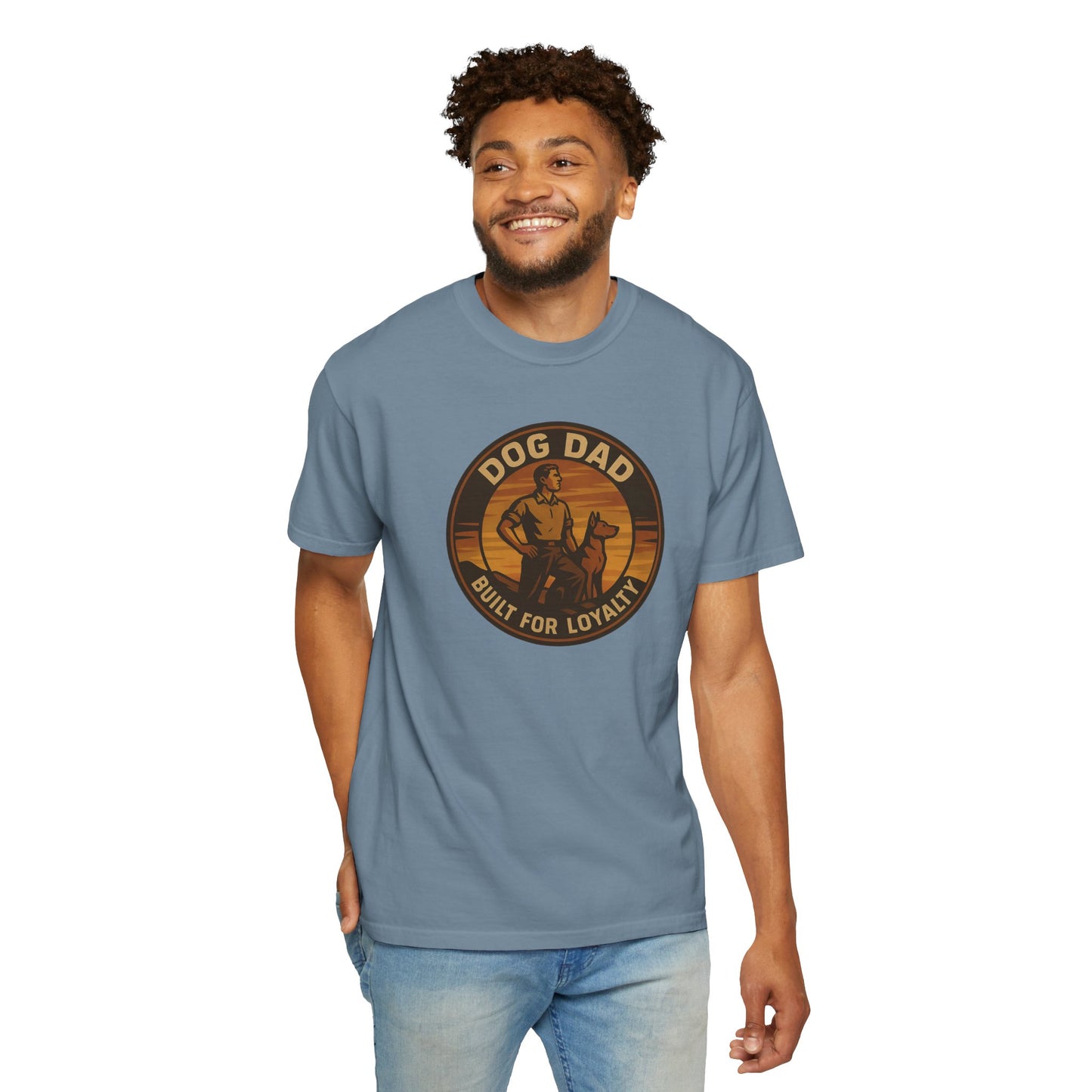 Dog Dad Garment-Dyed T-Shirt, Perfect for Pet Lovers, Gifts for Father's Day, Casual Wear, Outdoor Activities