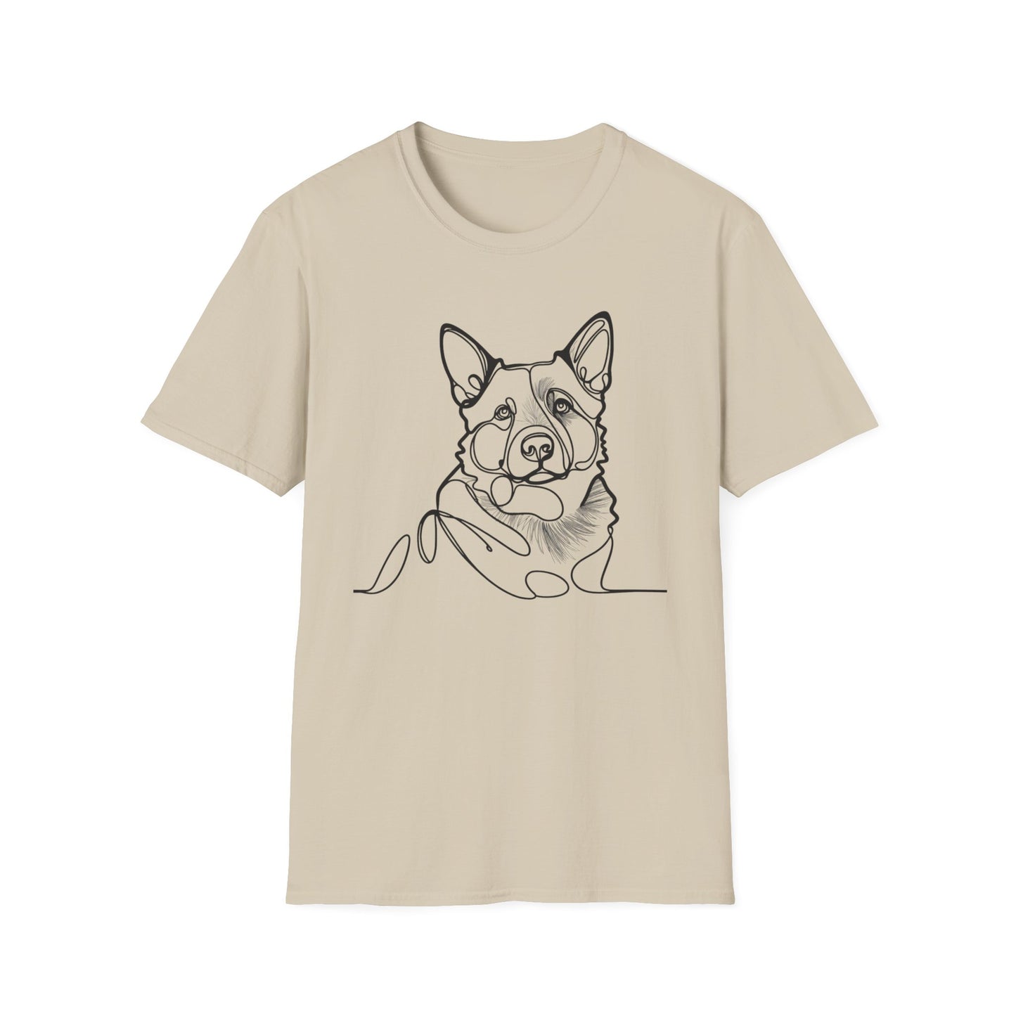 🖤 True Grit – Blue Heeler Line Art Tee – Minimalist Dog Outline Design