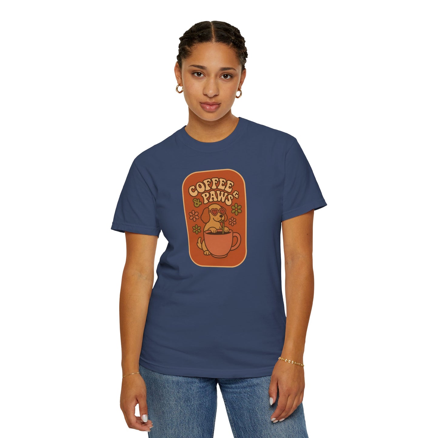 Coffee Paws Unisex T-shirt - Perfect for Dog Lovers, Casual Wear, Gift for Pet Owners, Cozy Vibe, Every Day Wear
