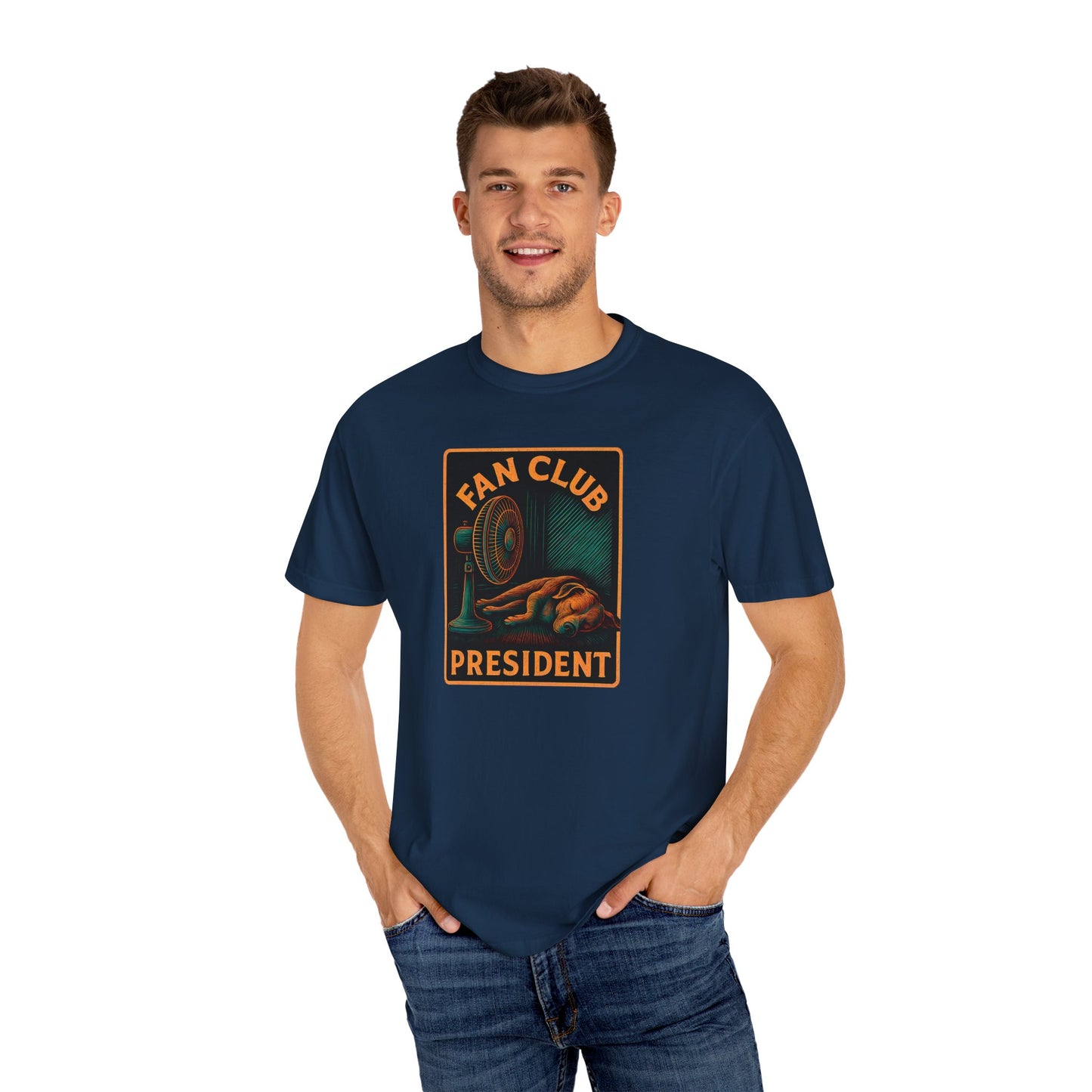 Fan Club President Unisex T-shirt, Garment-Dyed Tee, Unique Gift, Club Member Apparel, Casual Wear, Fan Merchandise