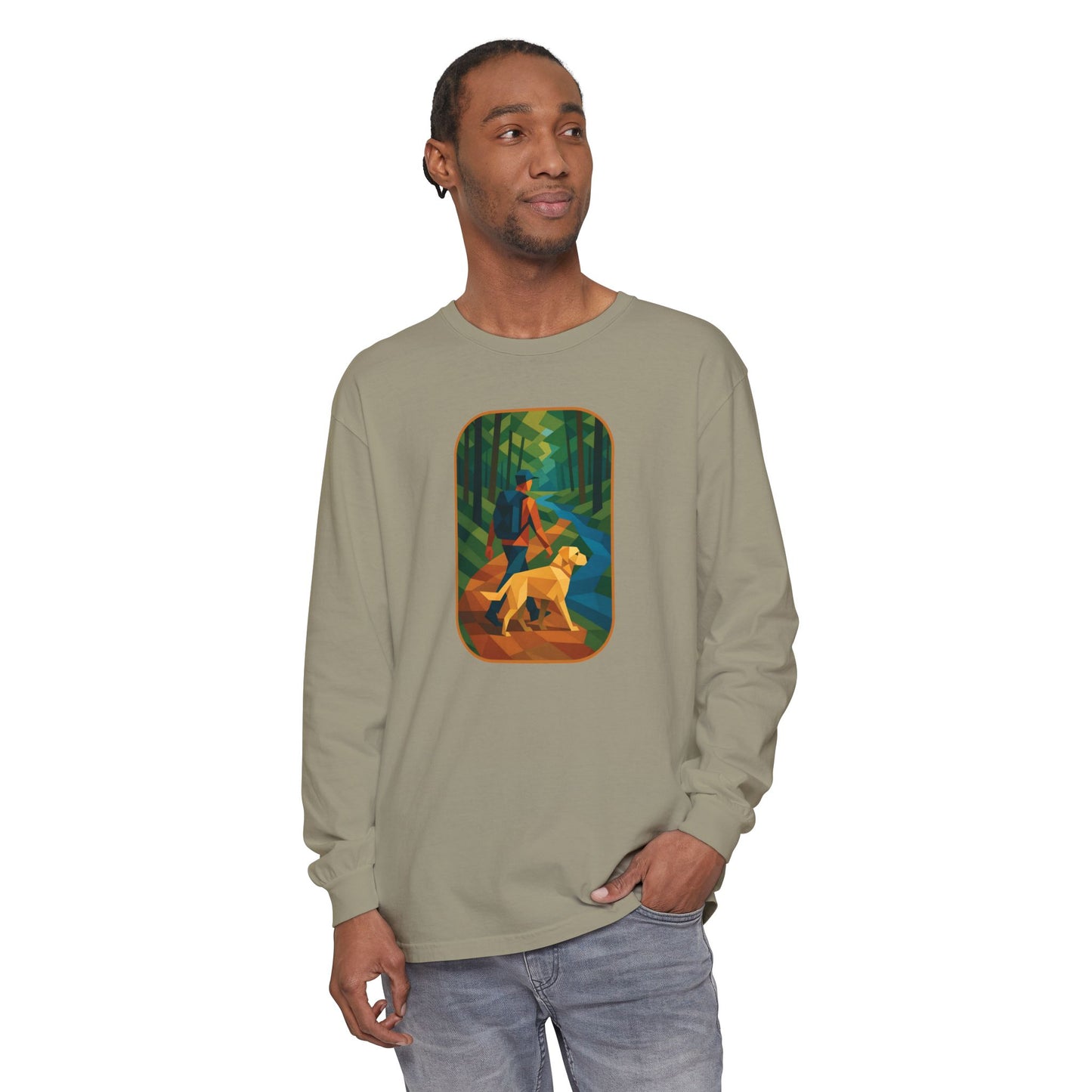 Scenic Dog Walk Design | Casual Comfort, Gift for Dog Lovers, Nature Enthusiasts, Cozy Outfit, Eco-Friendly Wear