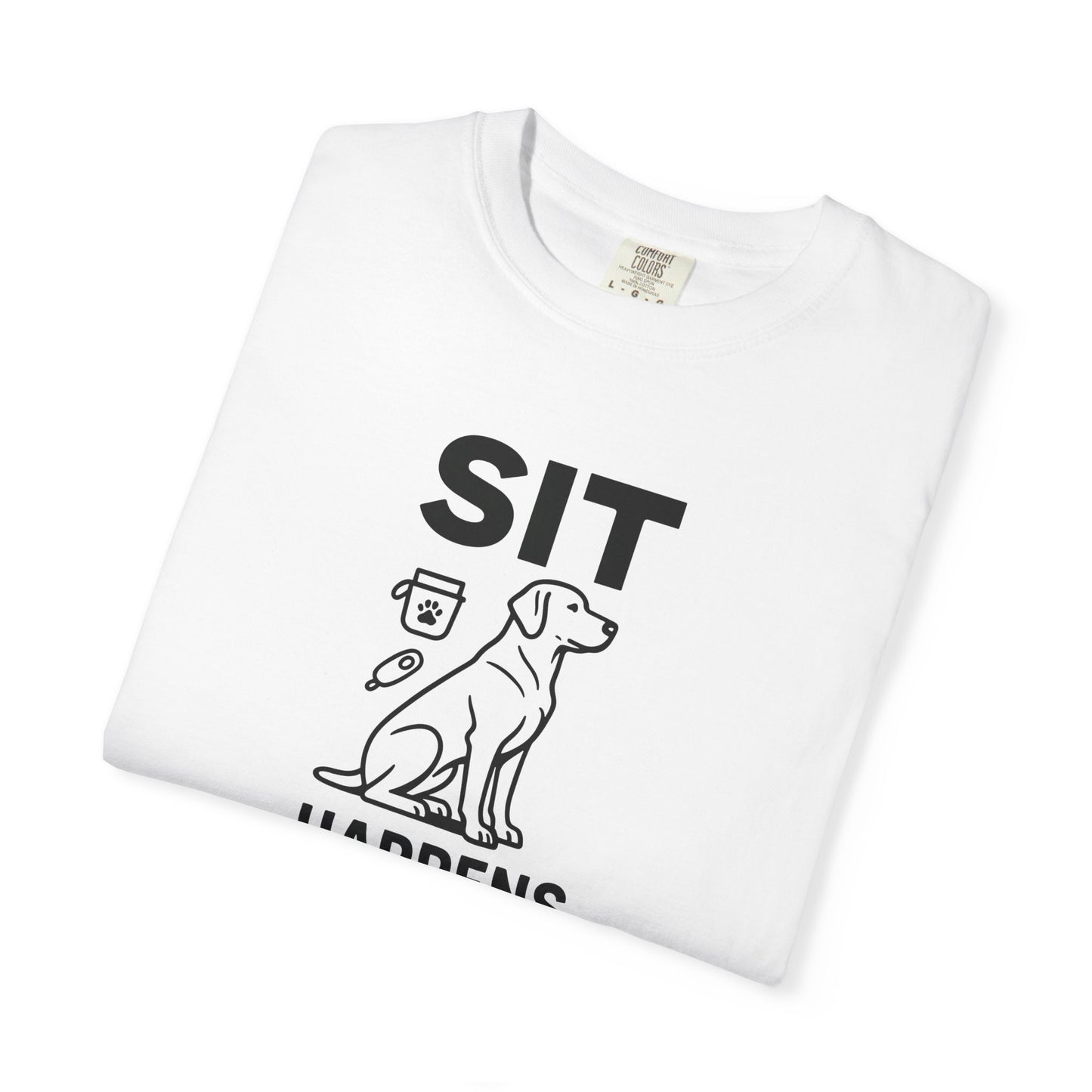 Dog Lovers Unisex T-Shirt - 'Sit Happens' Graphic Tee, Gift for Dog Owners, Pet Lovers, Casual Wear, Funny Dog Shirt