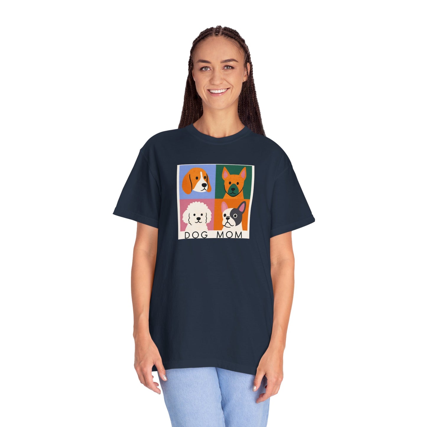 Dog Mom T-shirt - Unisex Garment-Dyed Tee for Dog Lovers