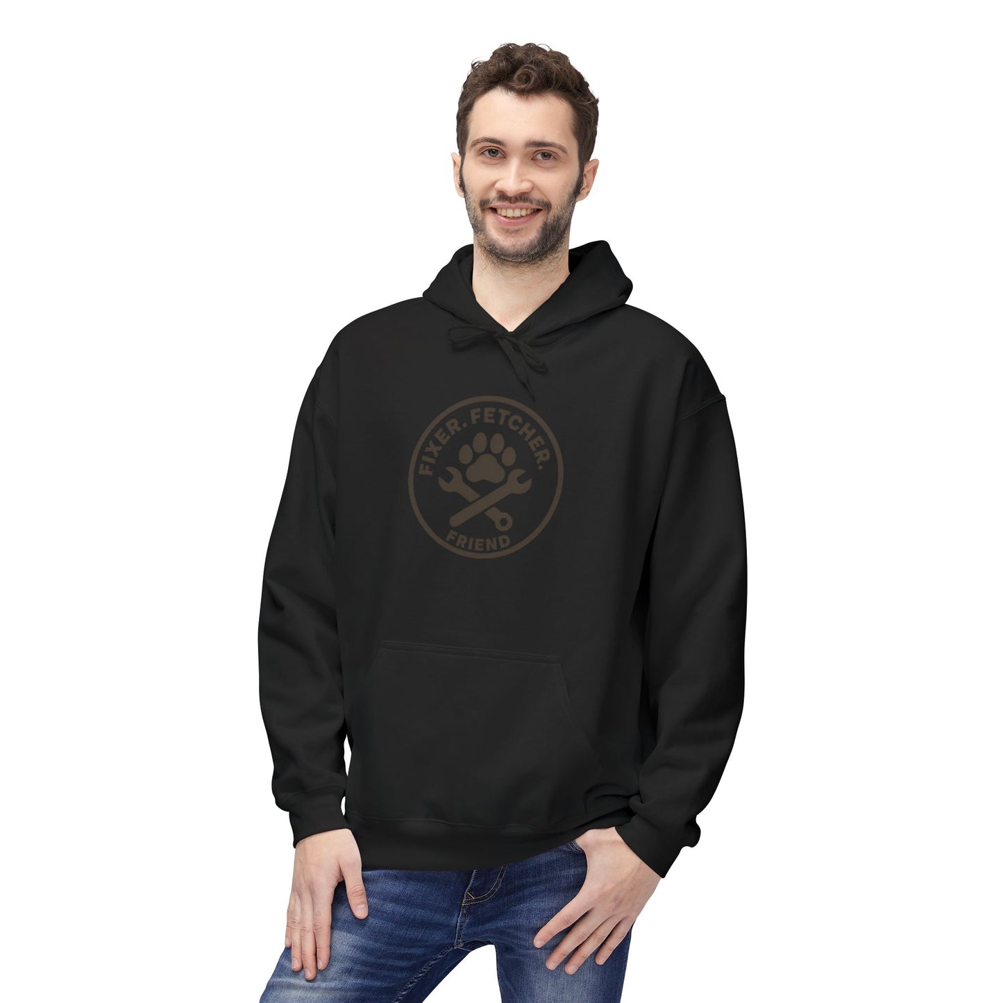 Dog Dad Fleece Hoodie, Unisex Softstyle Hooded Sweatshirt, Perfect Gift for Dog Lovers, Comfortable and Stylish