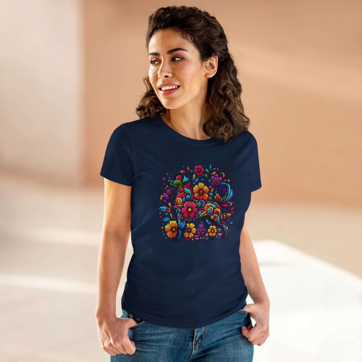 Women's Tee - Floral Dog Design