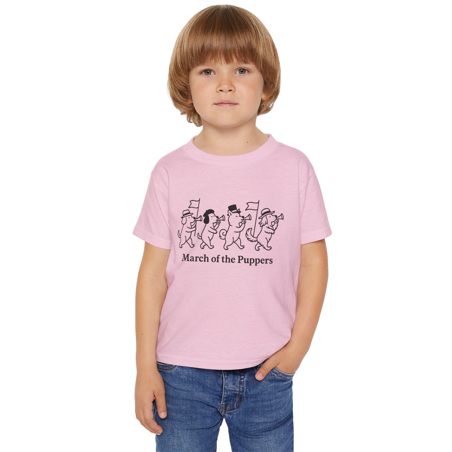March of the Puppers Toddler T-Shirt, Cute Kids Tee, Animal Parade Shirt, Fun Birthday Gift, Playful Outfit for Toddlers