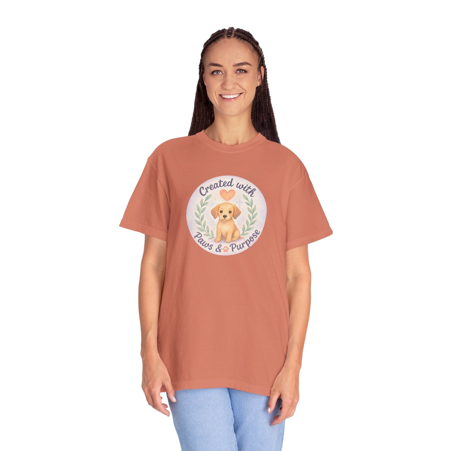 Created with Paws & Purpose T-Shirt, Pet Lover Gift, Dog Lover Apparel, Animal Rescue Support, Unique Gifts for Dog Owners