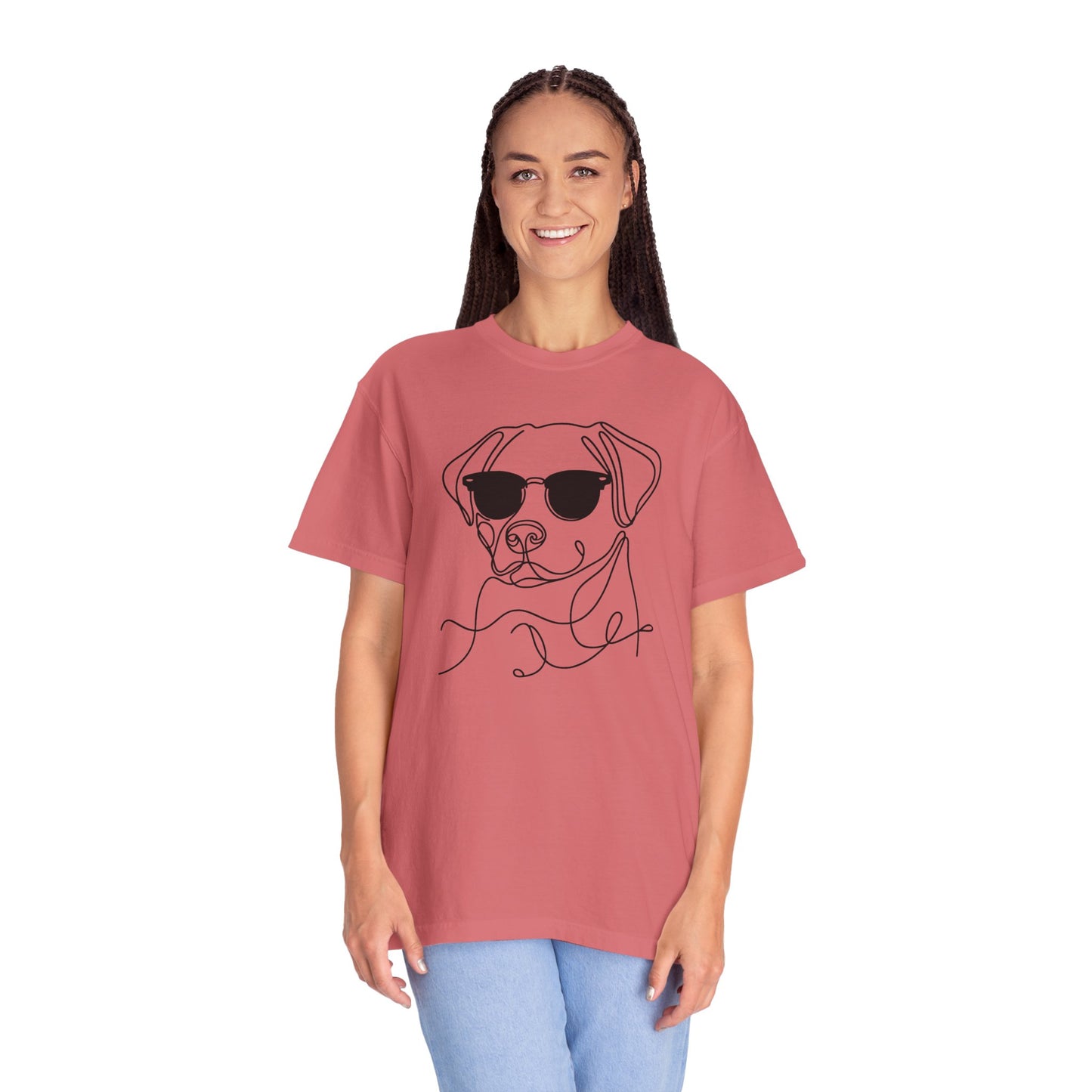 Cool Dog Line Art T-Shirt, Pet Lover Gift, Unisex Tee, Animal Lover Shirt, Casual Wear, Dog Mom Gift, Birthday Present, Dog Themed Apparel