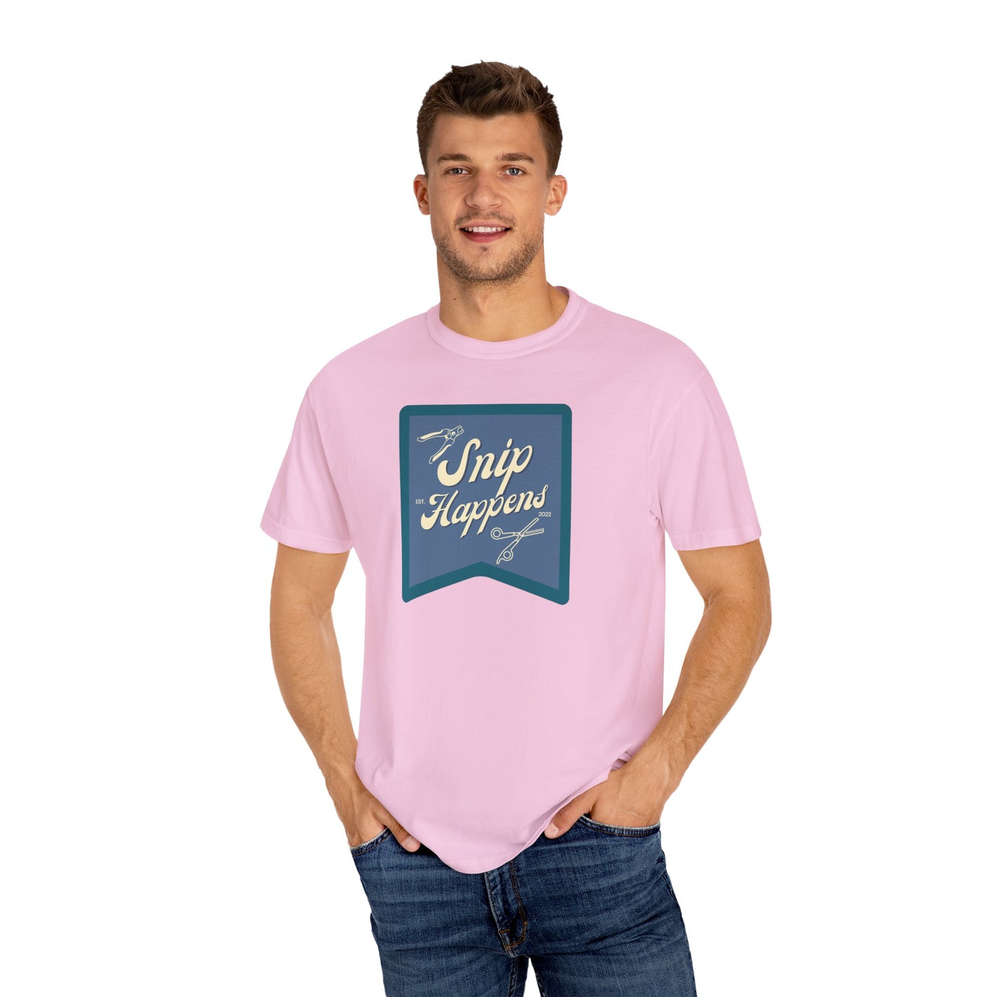 Snip Happens Unisex Garment-Dyed T-Shirt - Fun & Casual Apparel for Stitching Lovers