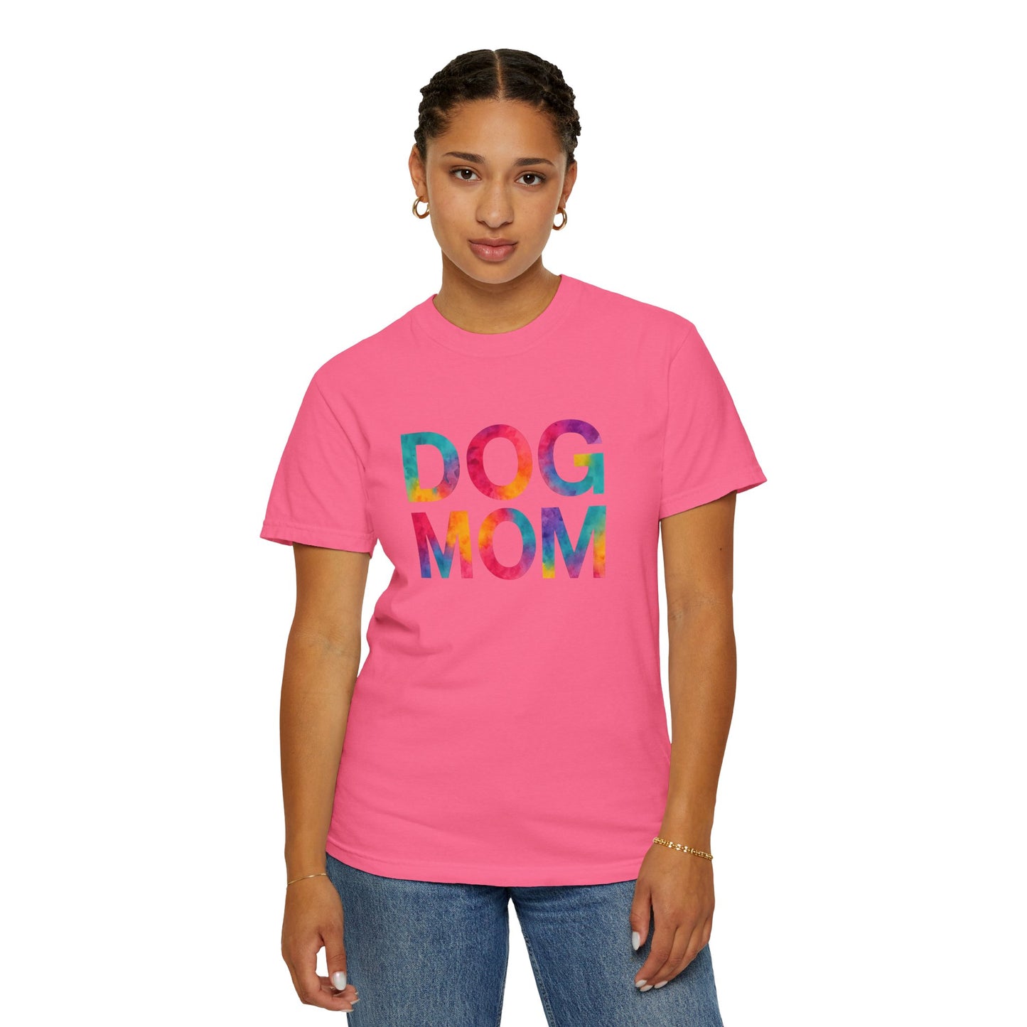 Colorful Dog Mom T-Shirt, Cute Pet Lover Tee, Perfect Gift for Dog Owners, Casual Wear, Animal Lovers Apparel