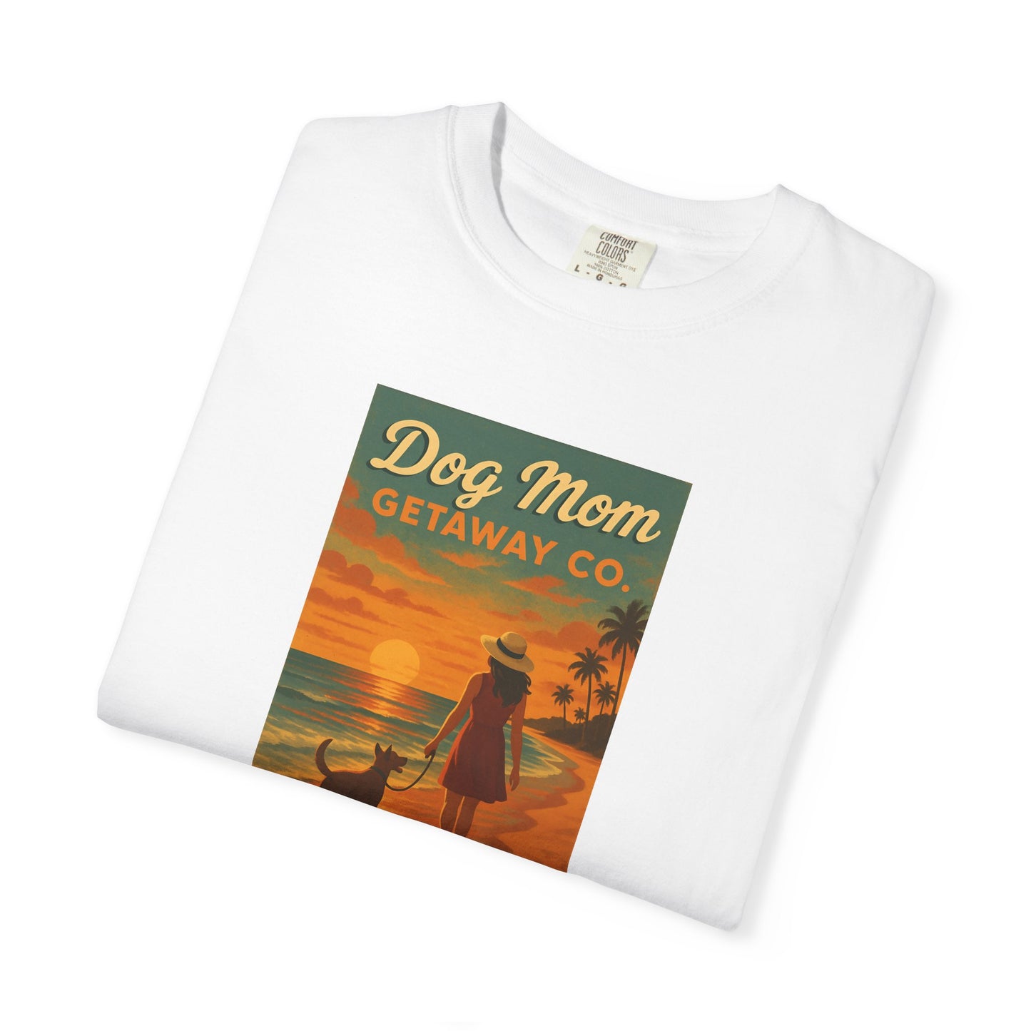 Dog Mom Sunset Tee, Unisex T-Shirt, Dog Lover Gift, Summer Vacation Shirt, Pet Parent Apparel, Casual Everyday Wear