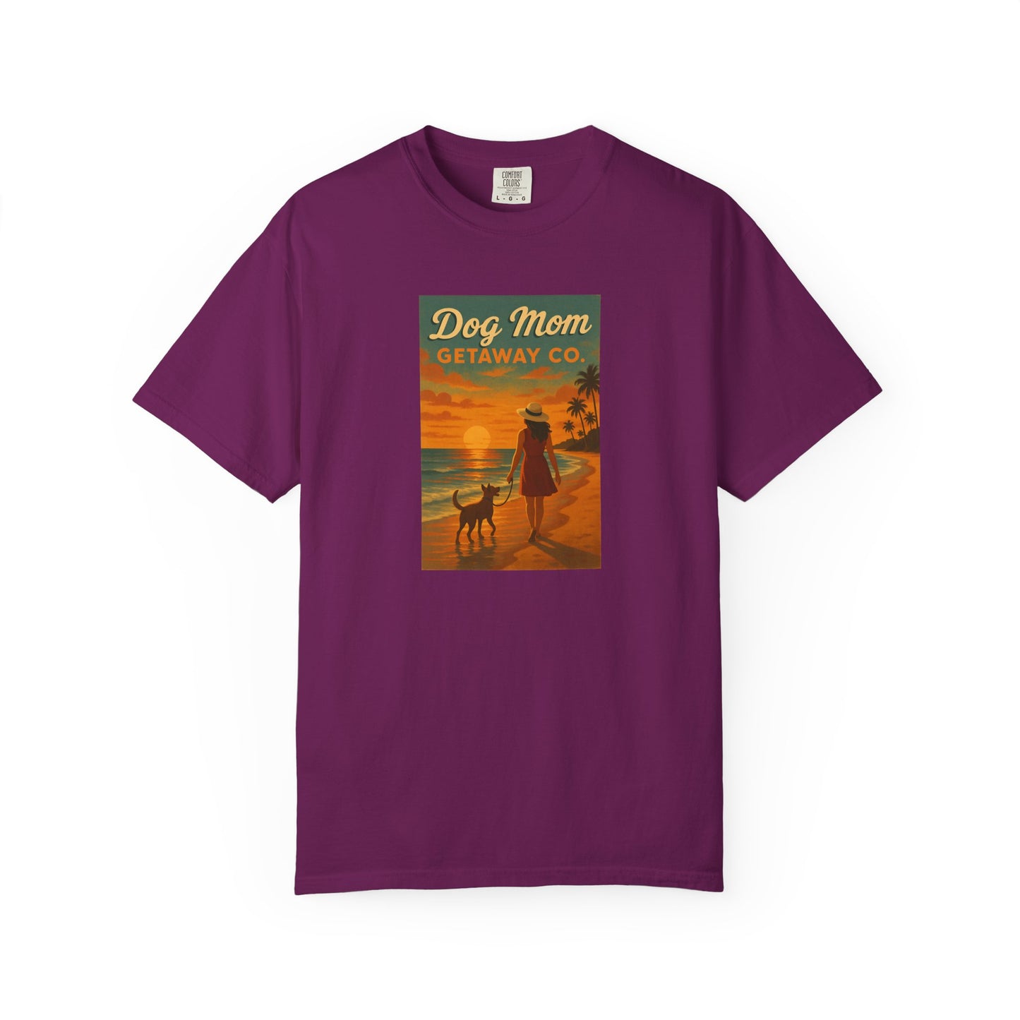 Dog Mom Sunset Tee, Unisex T-Shirt, Dog Lover Gift, Summer Vacation Shirt, Pet Parent Apparel, Casual Everyday Wear