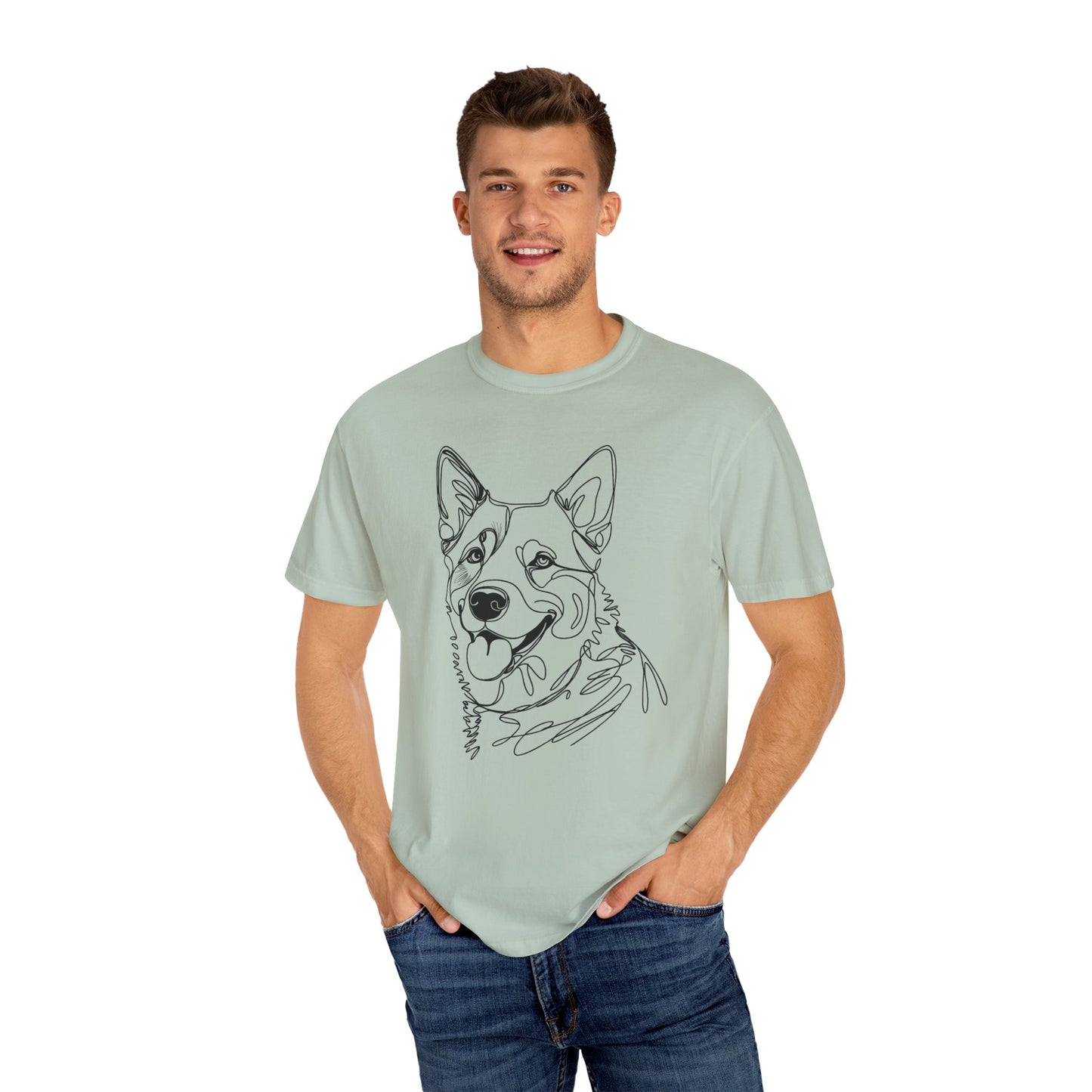 🖤 True Grit – Blue Heeler Line Art Tee