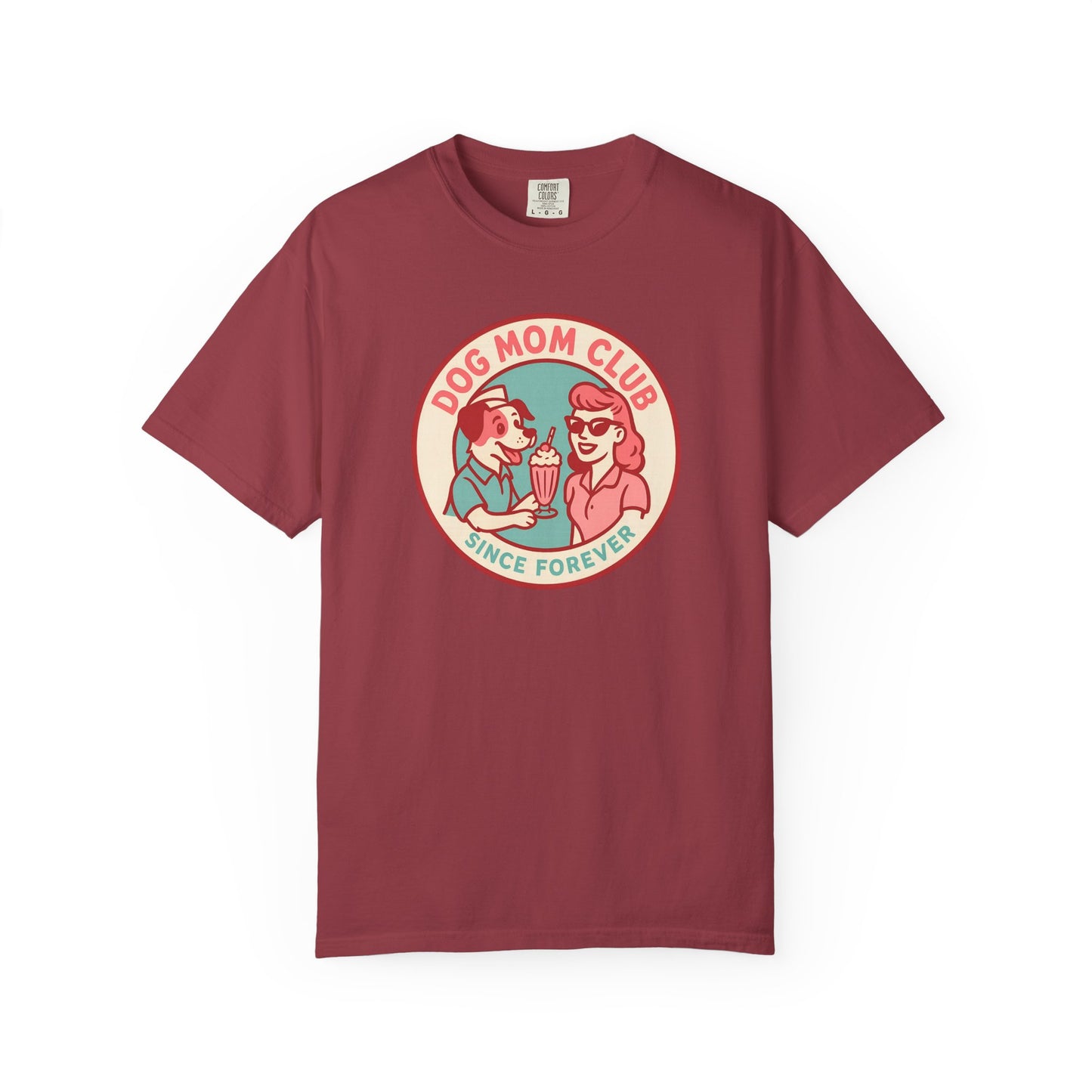 Dog Mom Club Garment-Dyed Tee | Casual Women's T-Shirt | Pet Lover Gift | Dog Mom Apparel | Cute Animal Lover Shirt