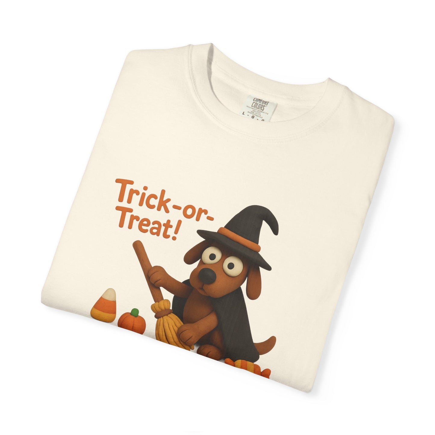Cute Halloween Dog T-Shirt, Trick-or-Treat Shirt, Fall Apparel, Pet Lover Gift, Unisex Halloween Clothing, Animal Lover Tee