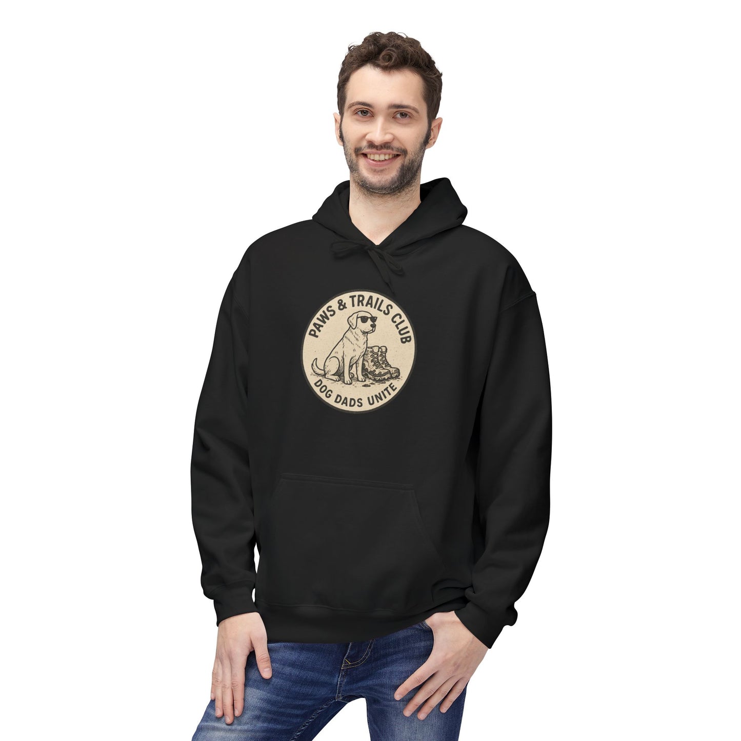 Dog Dad Fleece Hoodie, Unisex Softstyle Hooded Sweatshirt, Perfect Gift for Dog Lovers, Comfortable and Stylish