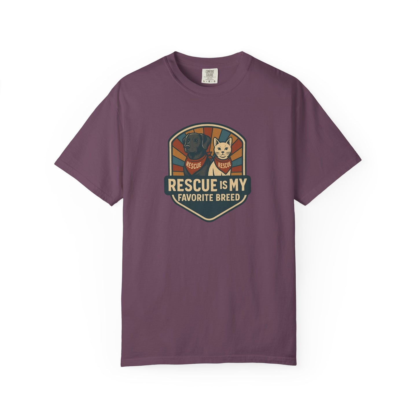 Rescue is My Favorite Breed T-Shirt, Unisex Animal Lover Tee, Pet Adoption Gift, Casual Wear, Dog Lover Shirt, Gift for Him/Her