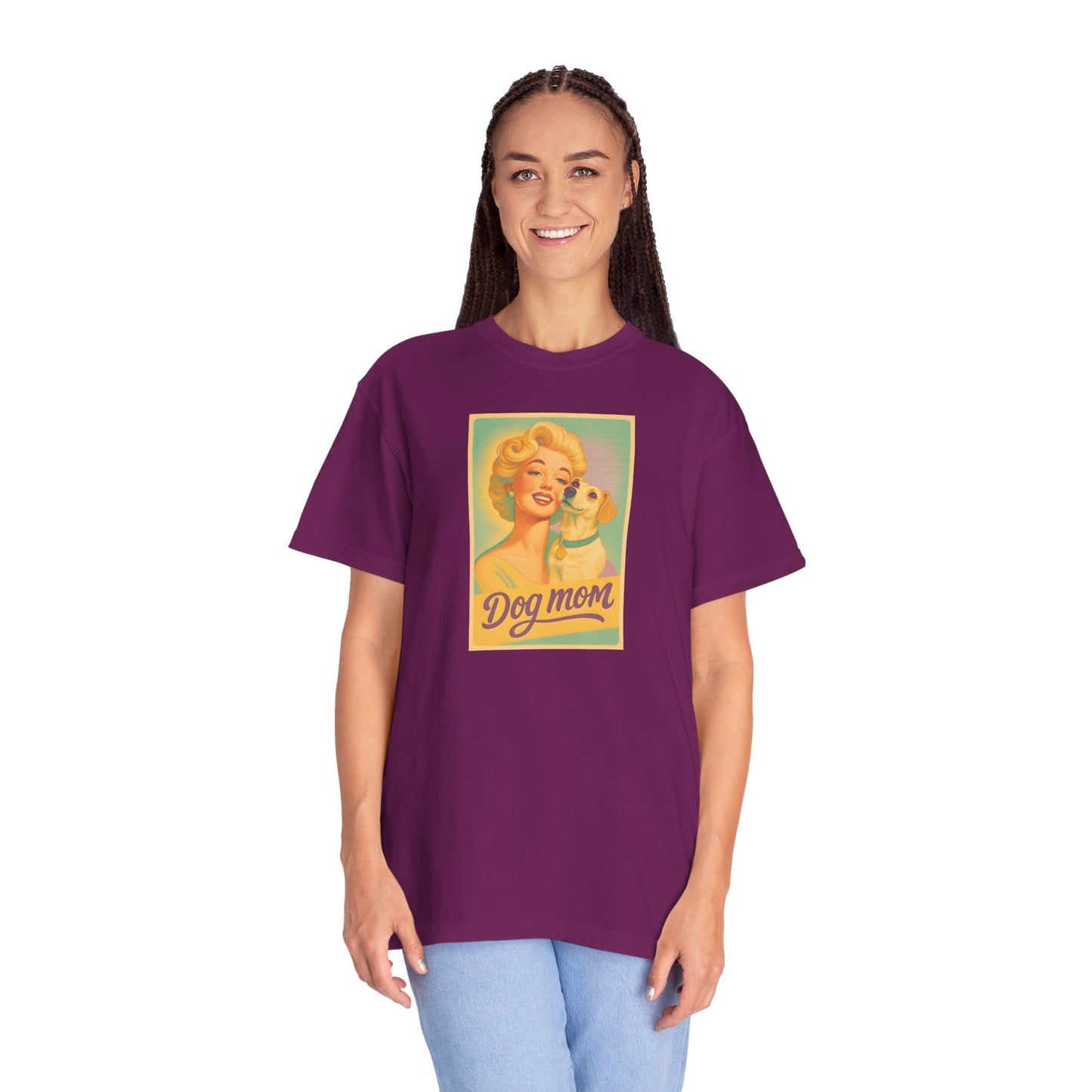 Vintage Dog Mom T-shirt - Unisex Garment-Dyed Tee for Dog Lovers