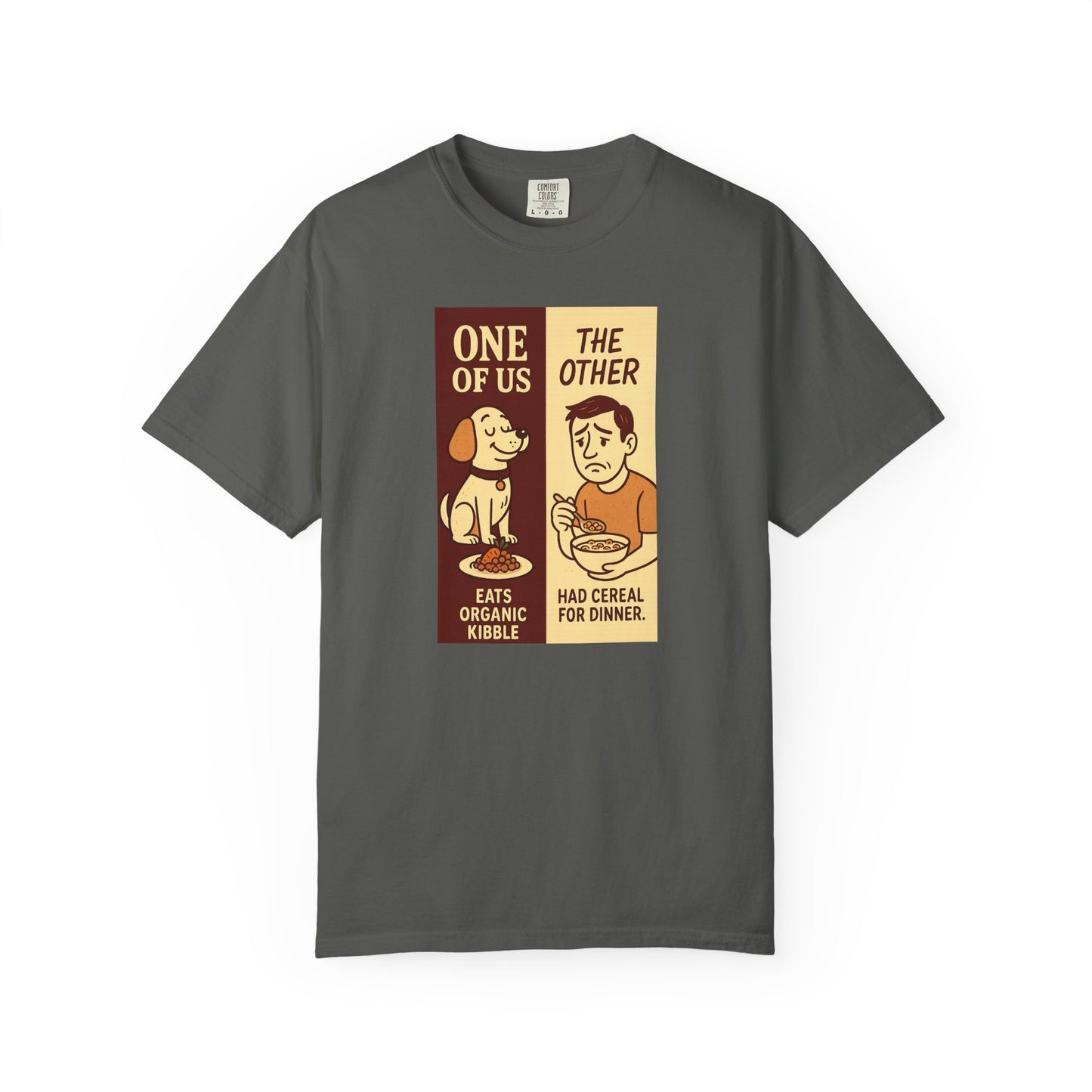 Organic Kibble T-Shirt, Funny Pet Lover Tee, Casual Unisex Apparel, Dog and Cat Humor, Gift for Animal Lovers