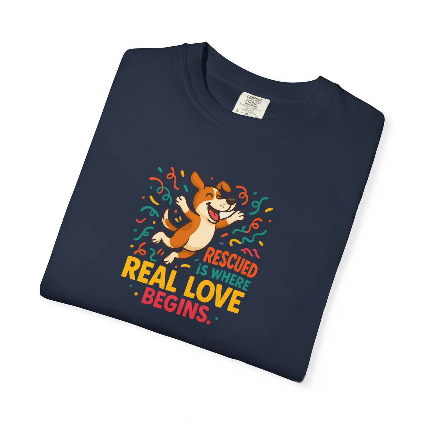 Rescue Love T-Shirt, Unisex Dog Lover Tee, Adoption Awareness Shirt, Pet Rescue Apparel, Gift for Animal Lovers