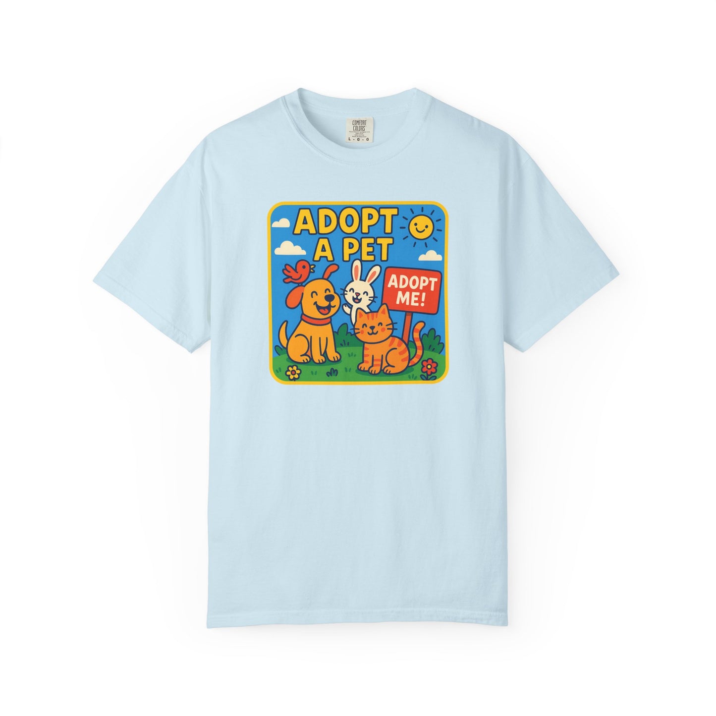 Adopt a Pet T-Shirt - Unisex Garment-Dyed Tee for Animal Lovers