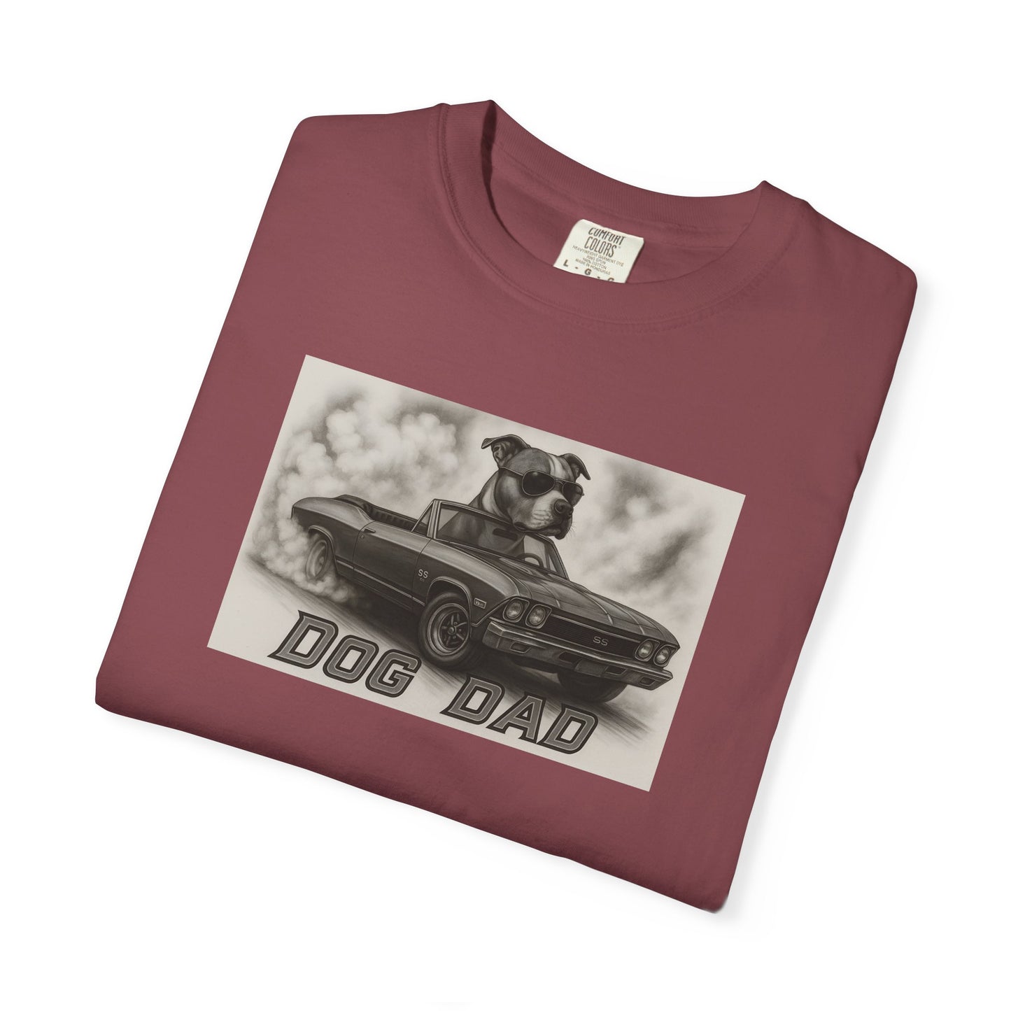 Dog Dad - American Staffordshire Terrier - Cool Dogs in Cool Cars T-Shirt Collection | Funny Dog Lover Apparel for Men