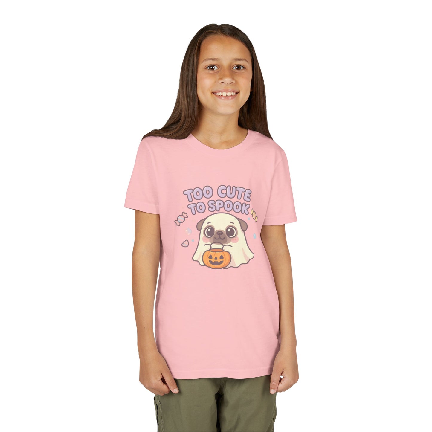 Cute Halloween Ghost Youth Tee, Spooky Shirt for Kids, Halloween Apparel, Trick or Treat T-Shirt, Funny Kids' Shirt