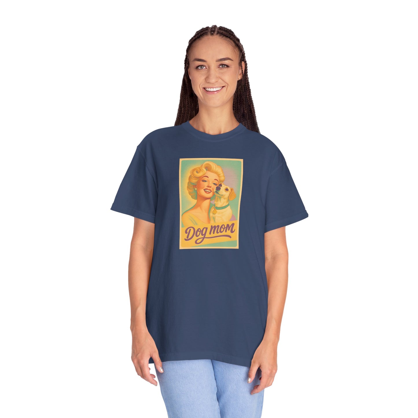 Vintage Dog Mom T-shirt - Unisex Garment-Dyed Tee for Dog Lovers