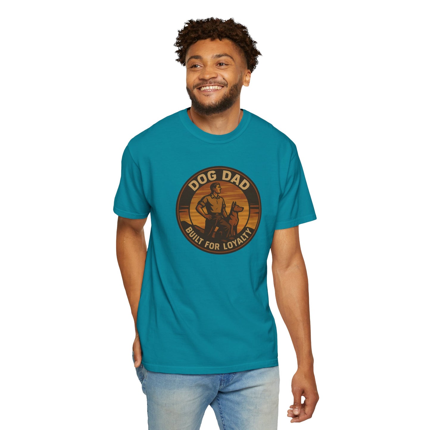 Dog Dad Garment-Dyed T-Shirt, Perfect for Pet Lovers, Gifts for Father's Day, Casual Wear, Outdoor Activities