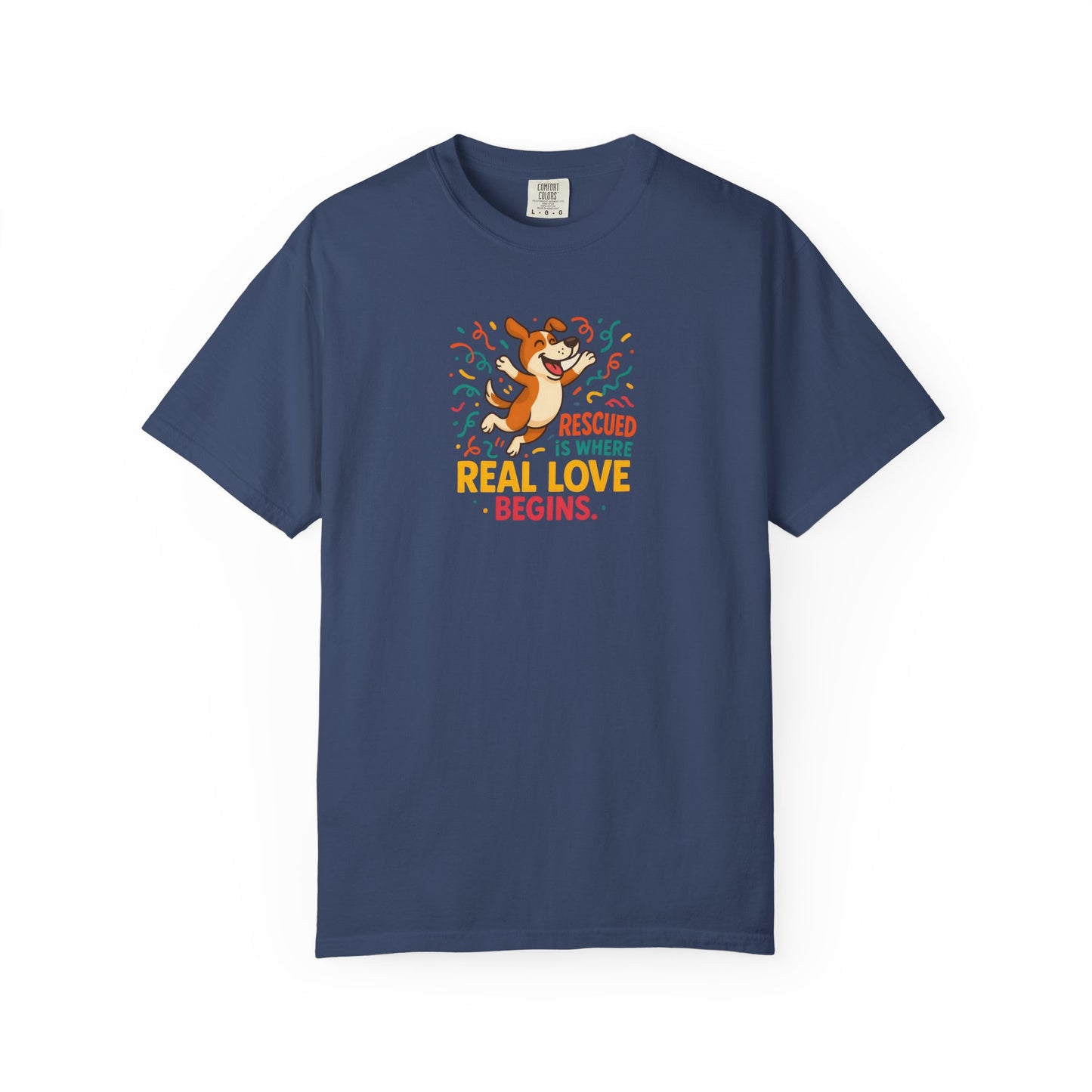 Rescue Love T-Shirt, Unisex Dog Lover Tee, Adoption Awareness Shirt, Pet Rescue Apparel, Gift for Animal Lovers