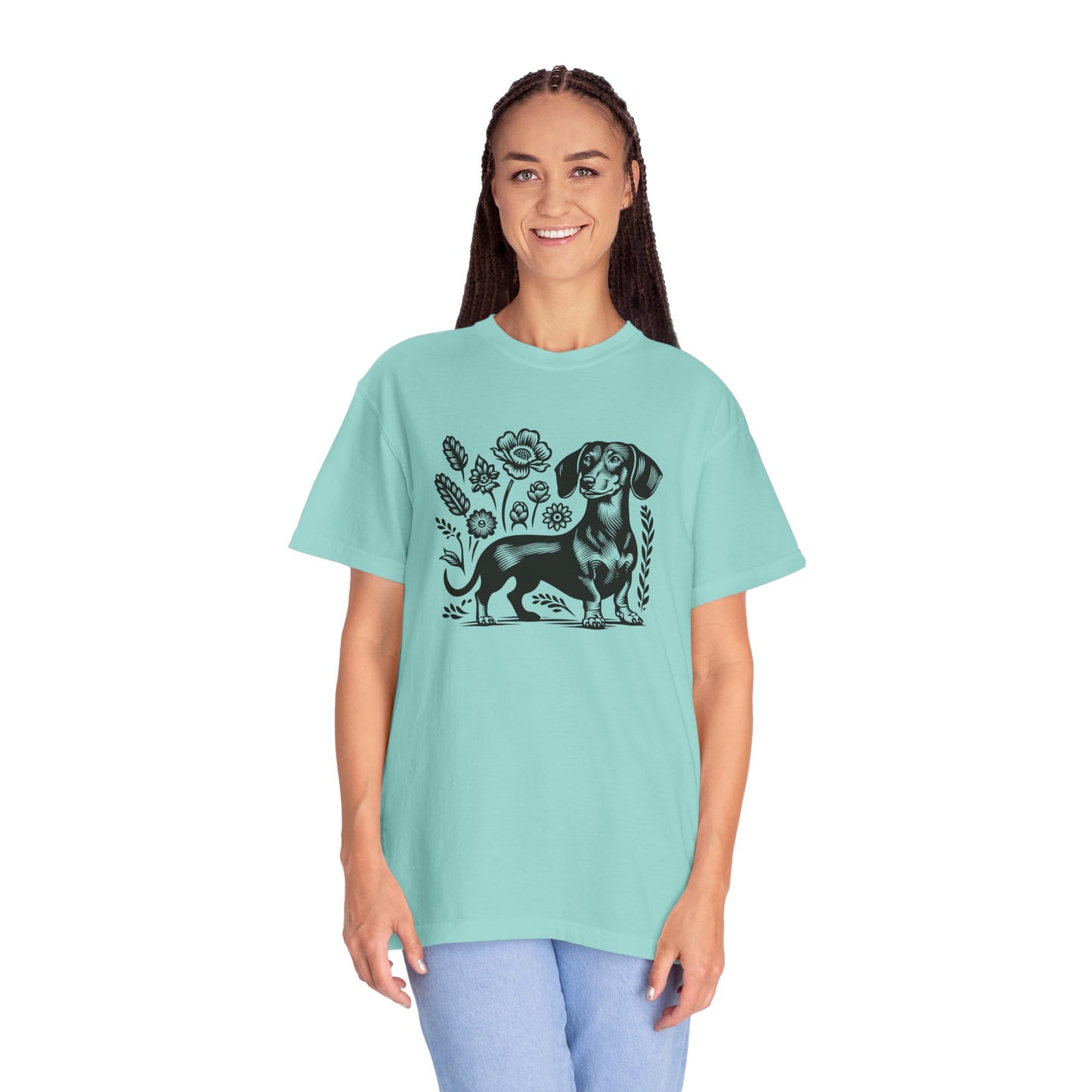 Floral Dachshund Unisex T-Shirt - Comfy Pet Lover Gift