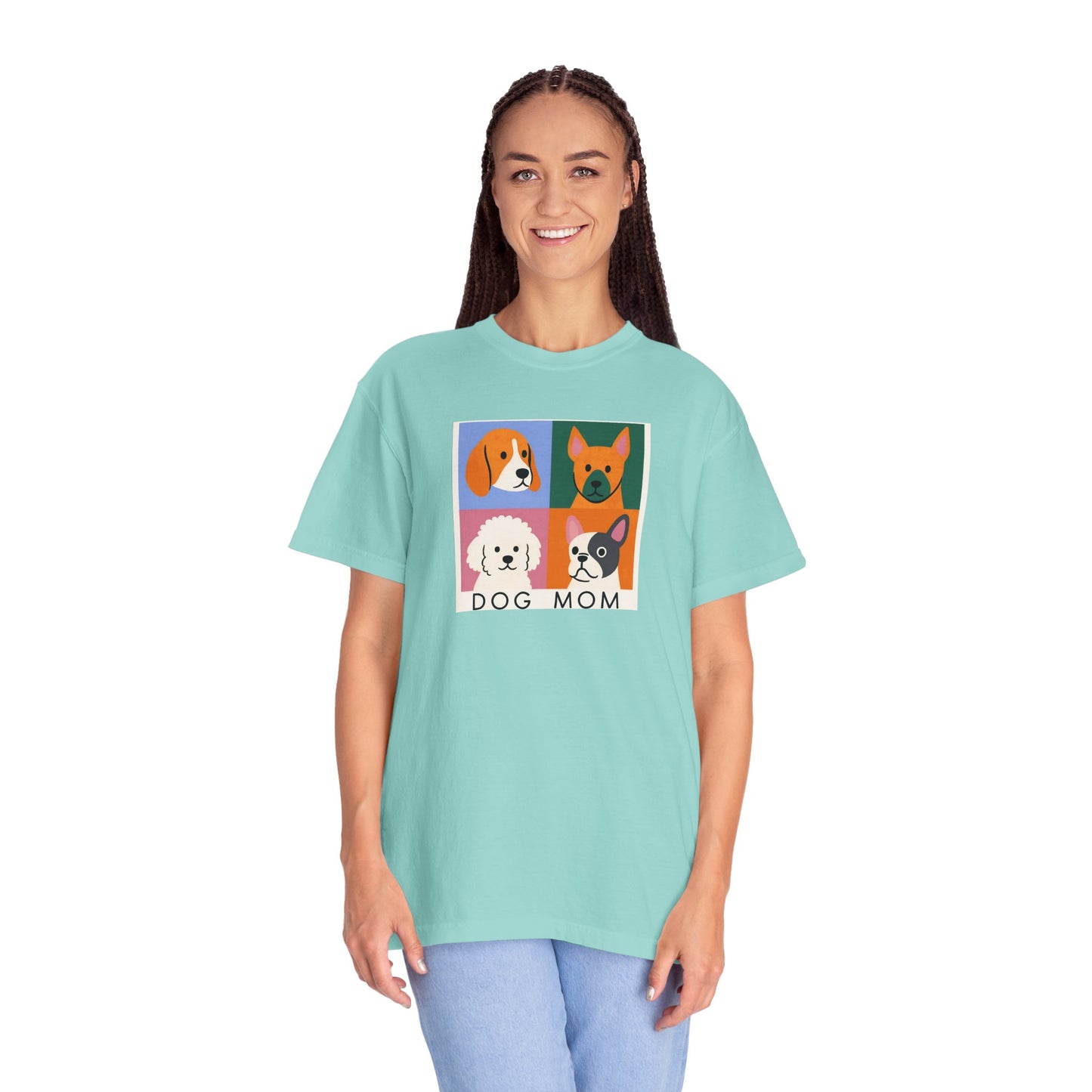 Dog Mom T-shirt - Unisex Garment-Dyed Tee for Dog Lovers