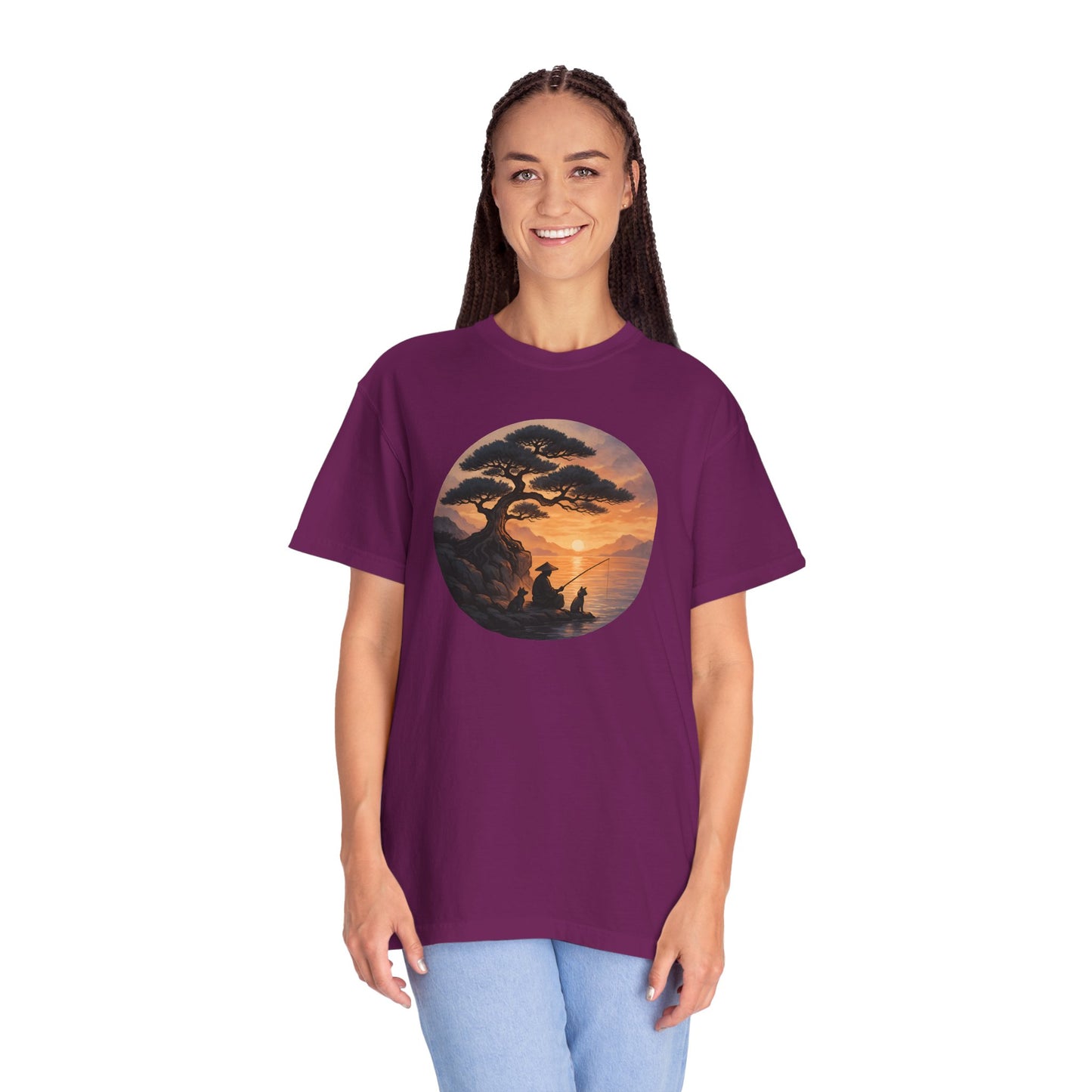 Vintage Sunset Fisherman Unisex T-shirt