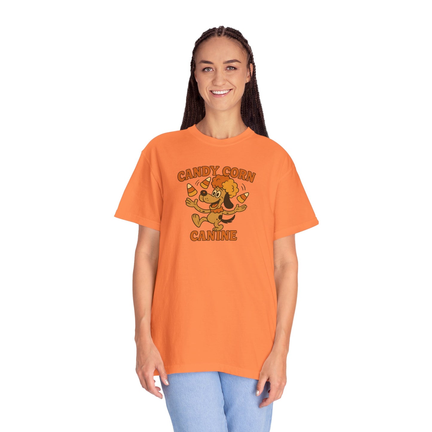 Candy Corn Canine T-shirt, Unisex Fall Tee, Halloween Apparel, Pet Lover Gift, Autumn Fashion, Graphic Shirt