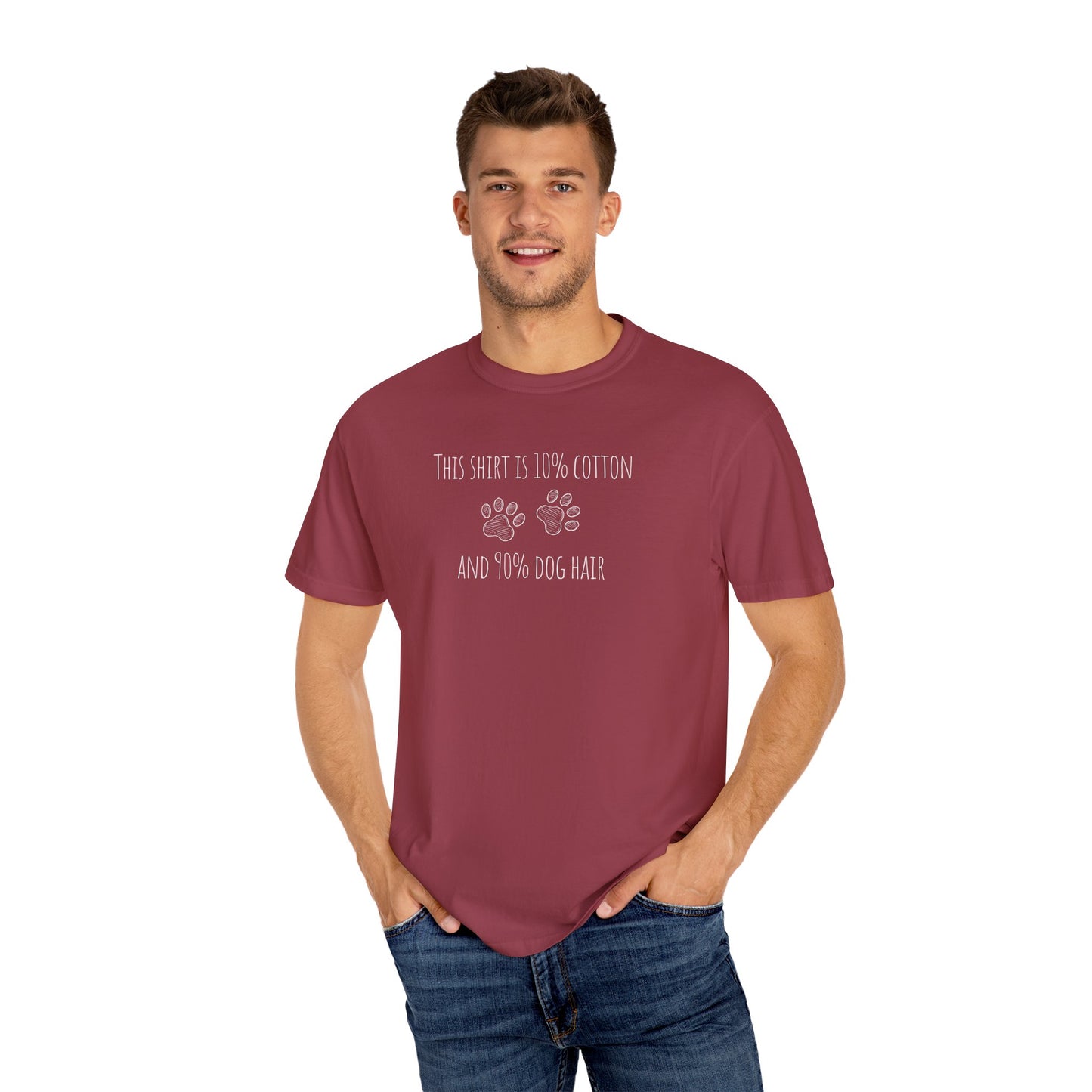 10% cotton 90% dog hair Unisex Garment-Dyed T-shirt - Casual Comfort for Trendsetters