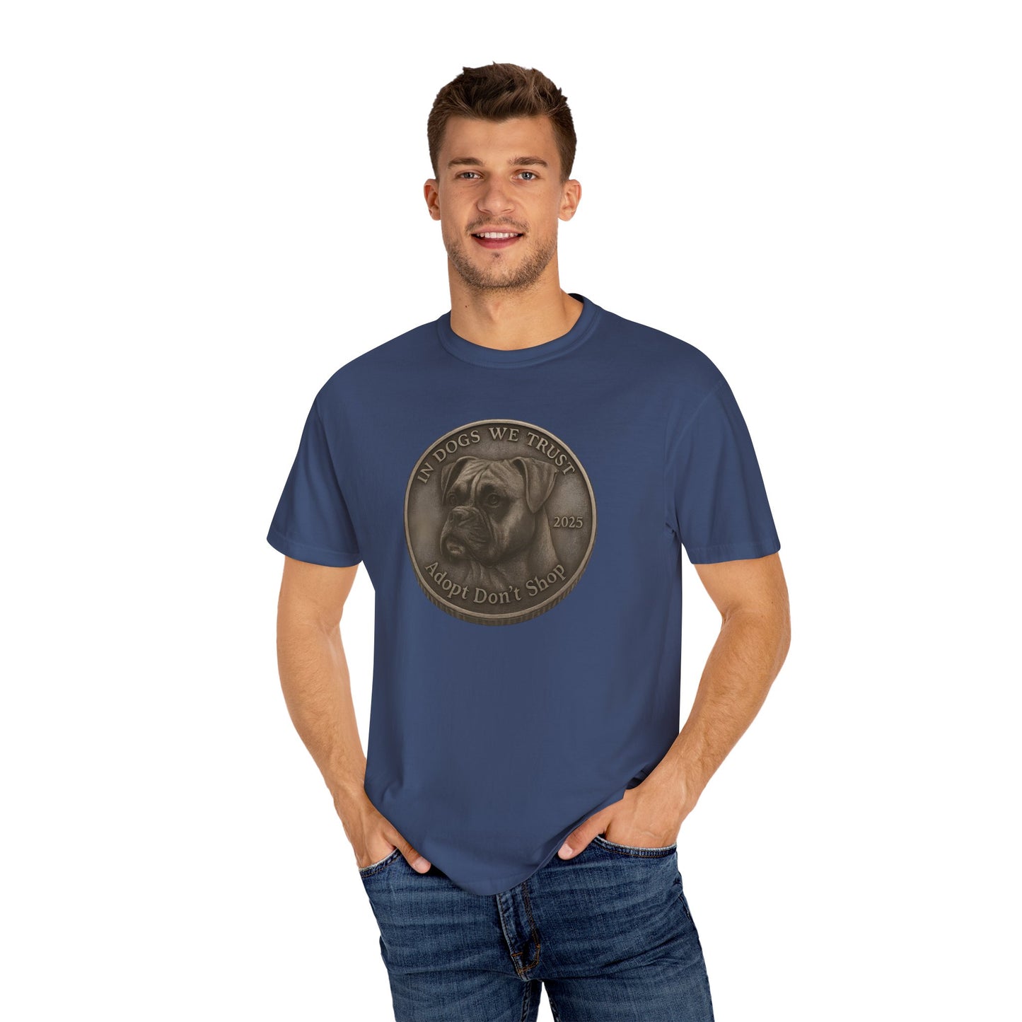 Adopt Don't Shop State Coin T-Shirt Collection - Proud Dog Breed Illustrations