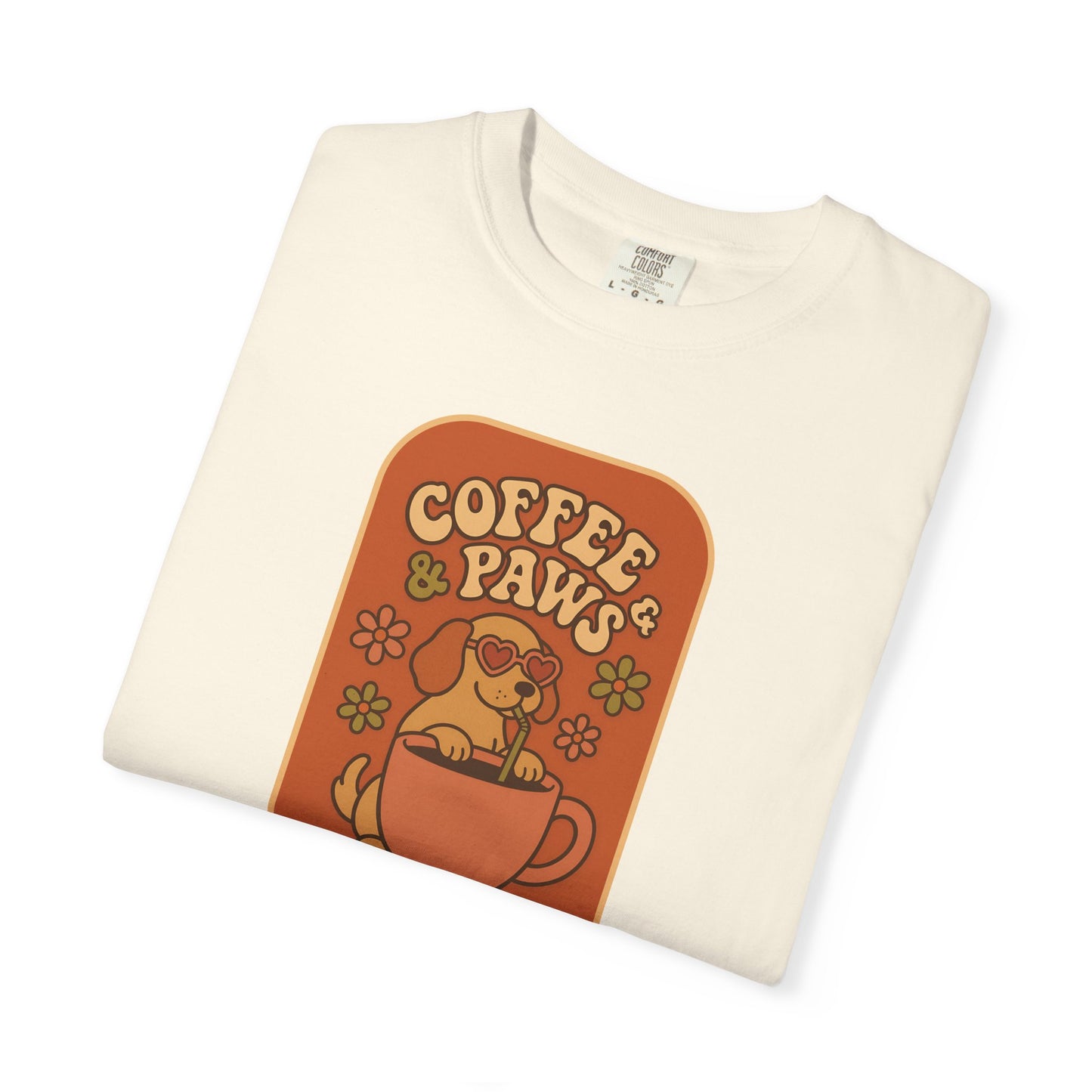 Coffee Paws Unisex T-shirt - Perfect for Dog Lovers, Casual Wear, Gift for Pet Owners, Cozy Vibe, Every Day Wear