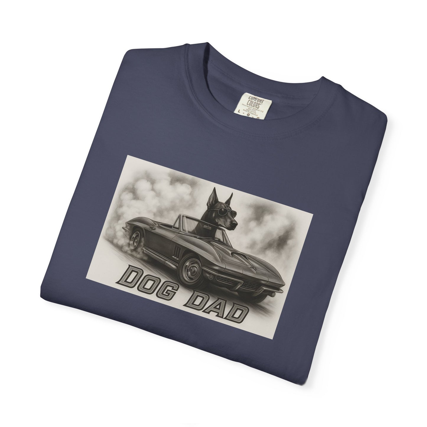 Dog Dad - Doberman - Cool Dogs in Cool Cars T-Shirt Collection | Funny Dog Lover Apparel for Men