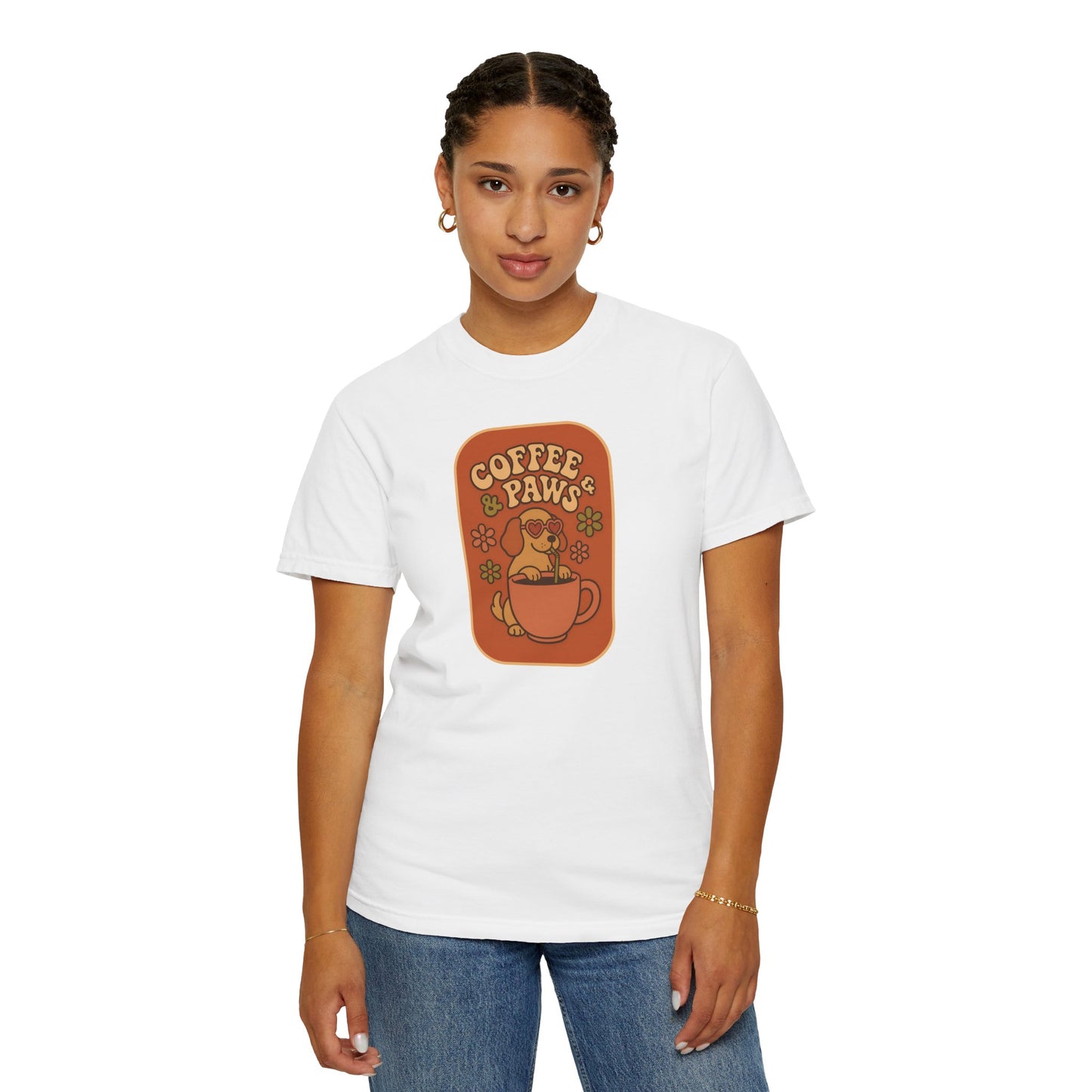 Coffee Paws Unisex T-shirt - Perfect for Dog Lovers, Casual Wear, Gift for Pet Owners, Cozy Vibe, Every Day Wear