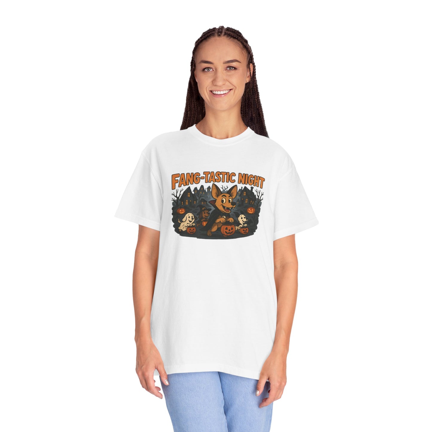 Fang-tastic Halloween T-Shirt, Unisex Fashion Tee, Spooky Vibe Shirt, Holiday Gift, Cozy Casual Wear, Costume Party Outfit