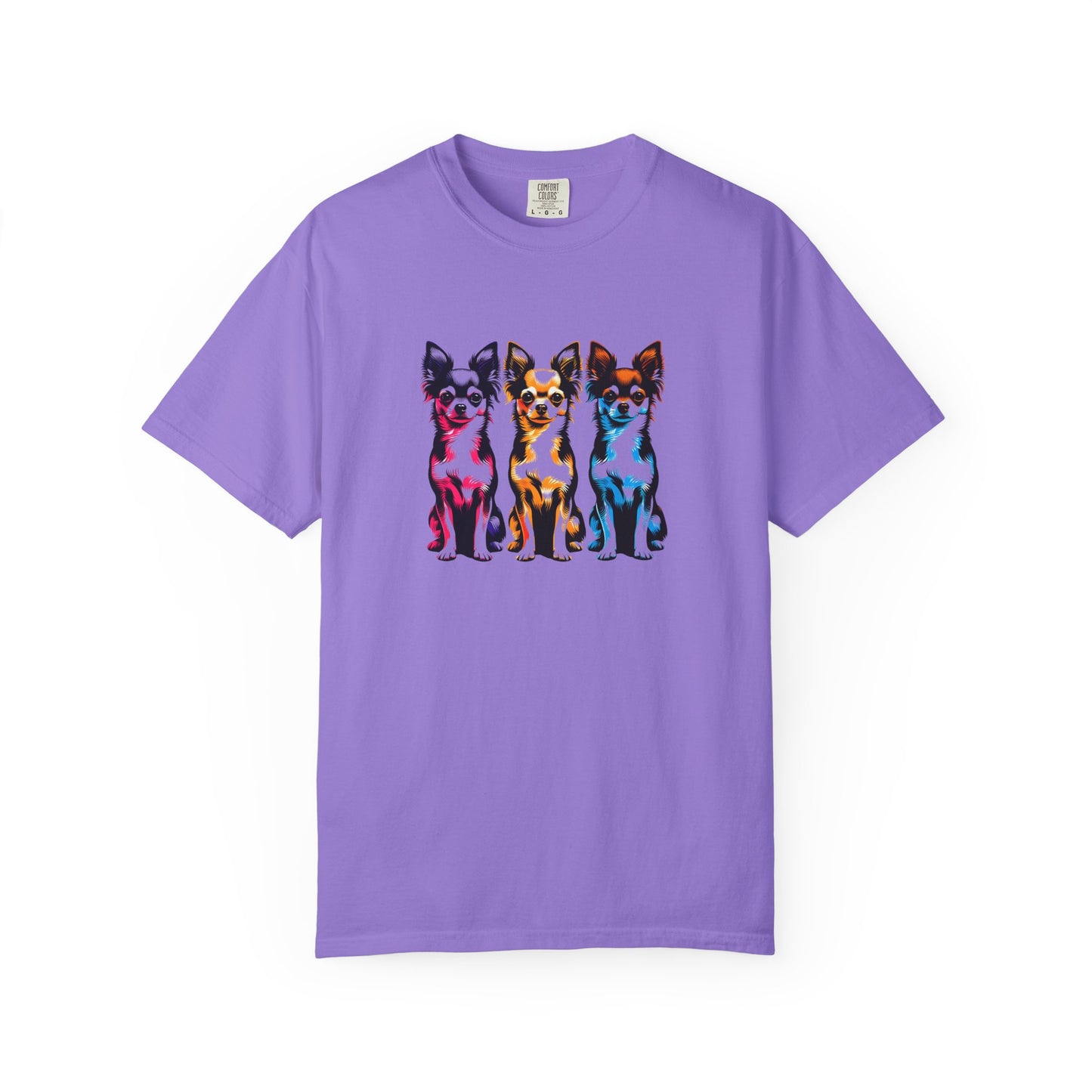 Colorful Chihuahua T-Shirt - Fun & Stylish Unisex Garment-Dyed Tee