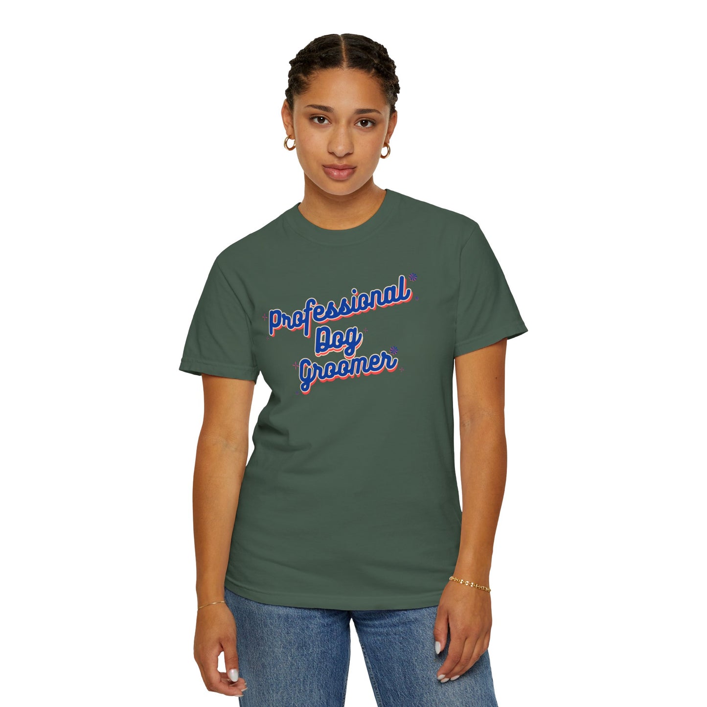 Professional Dog Groomer T-Shirt - Unisex Garment-Dyed Tee for Dog Lovers and Groomers