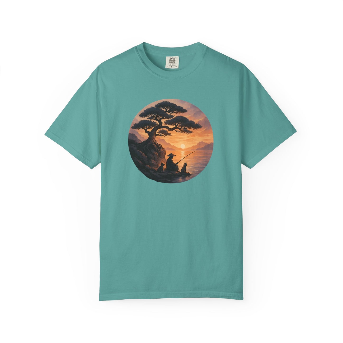 Vintage Sunset Fisherman Unisex T-shirt