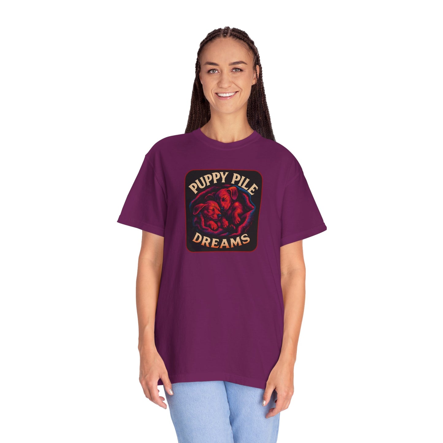 Puppy Pile Dreams T-Shirt, Unisex Tee, Dog Lover Gift, Casual Wear, Comfortable Cotton Shirt, Fun Animal Graphic Tee
