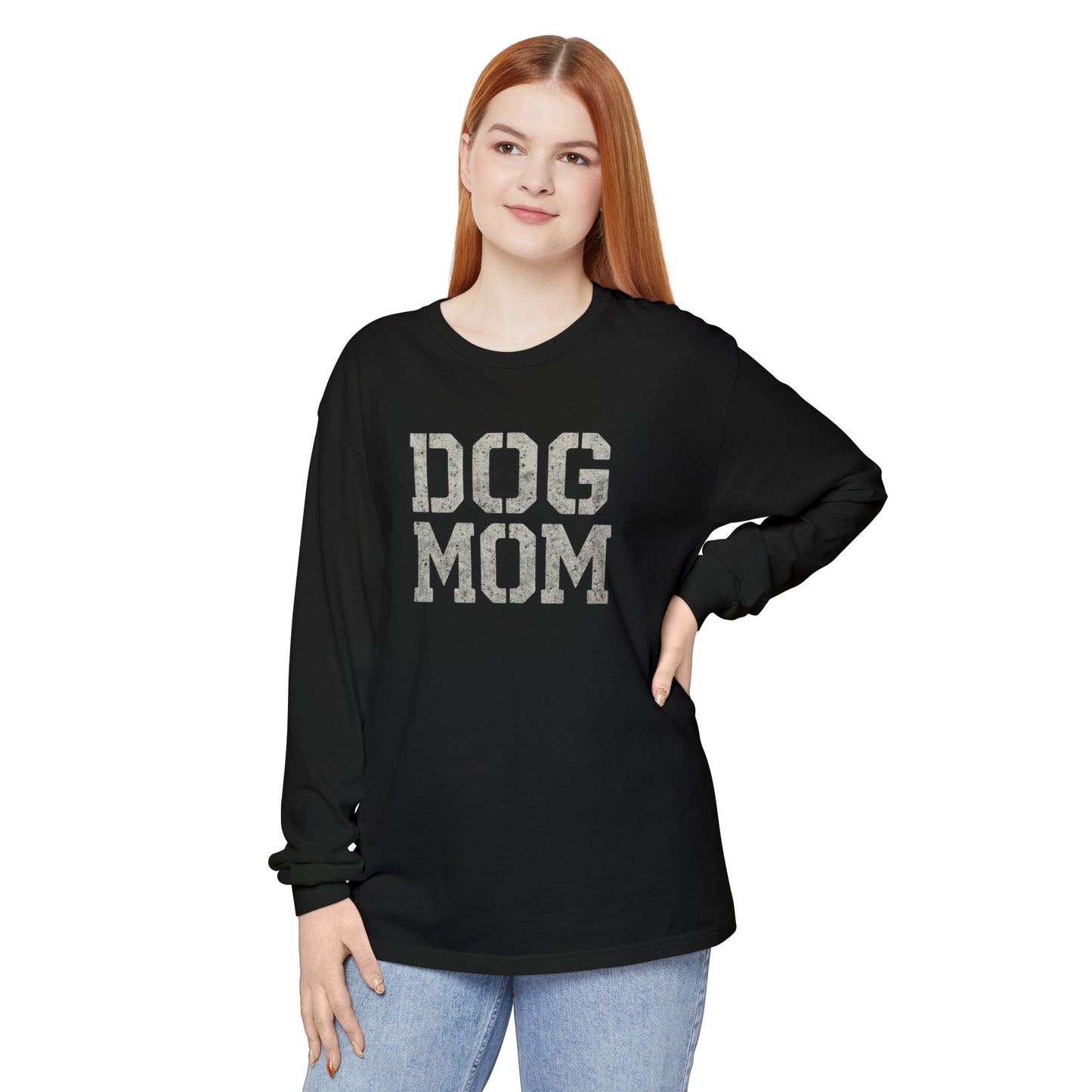 Dog Mom Long Sleeve T-Shirt, Perfect Gift for Pet Lovers, Birthday Gift, Dog Owner Apparel, Mother's Day Gift, Casual Wear