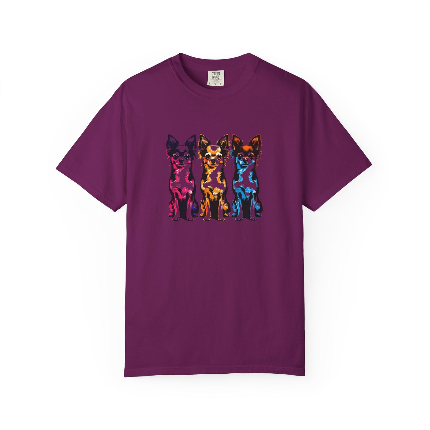 Colorful Chihuahua T-Shirt - Fun & Stylish Unisex Garment-Dyed Tee