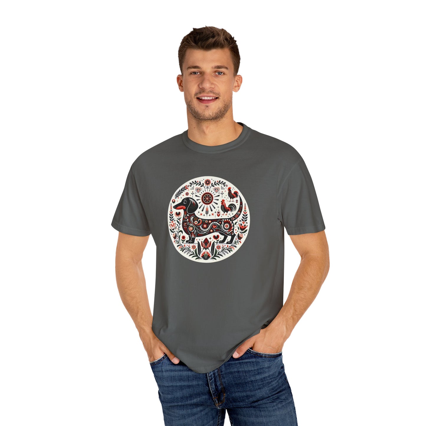Artistic Animal Print T-Shirt - Unisex Garment-Dyed Tee for Nature Lovers, Festivals, Boho Style, Gift Idea, Everyday Wear