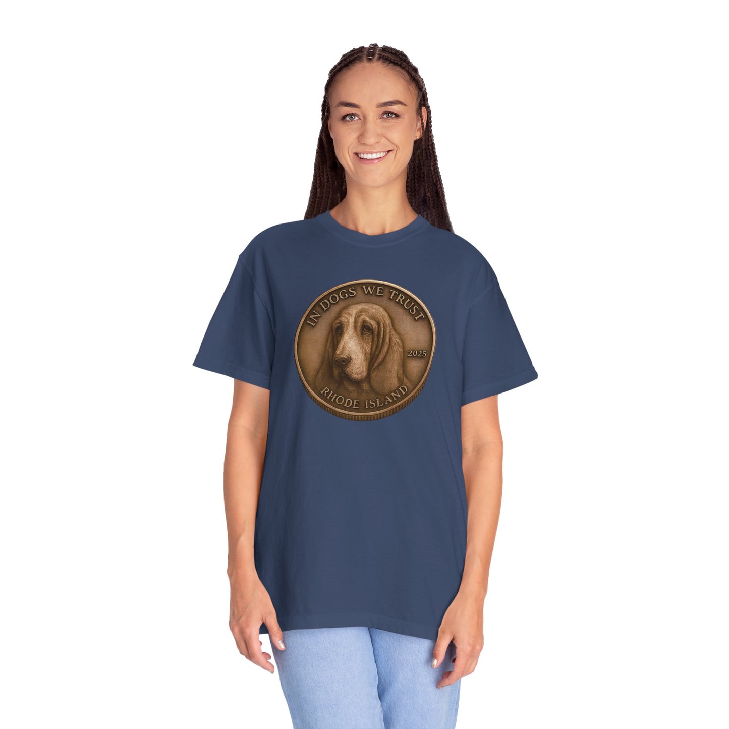 Rhode Island State Coin T-Shirt Collection - Proud Dog Breed Illustrations