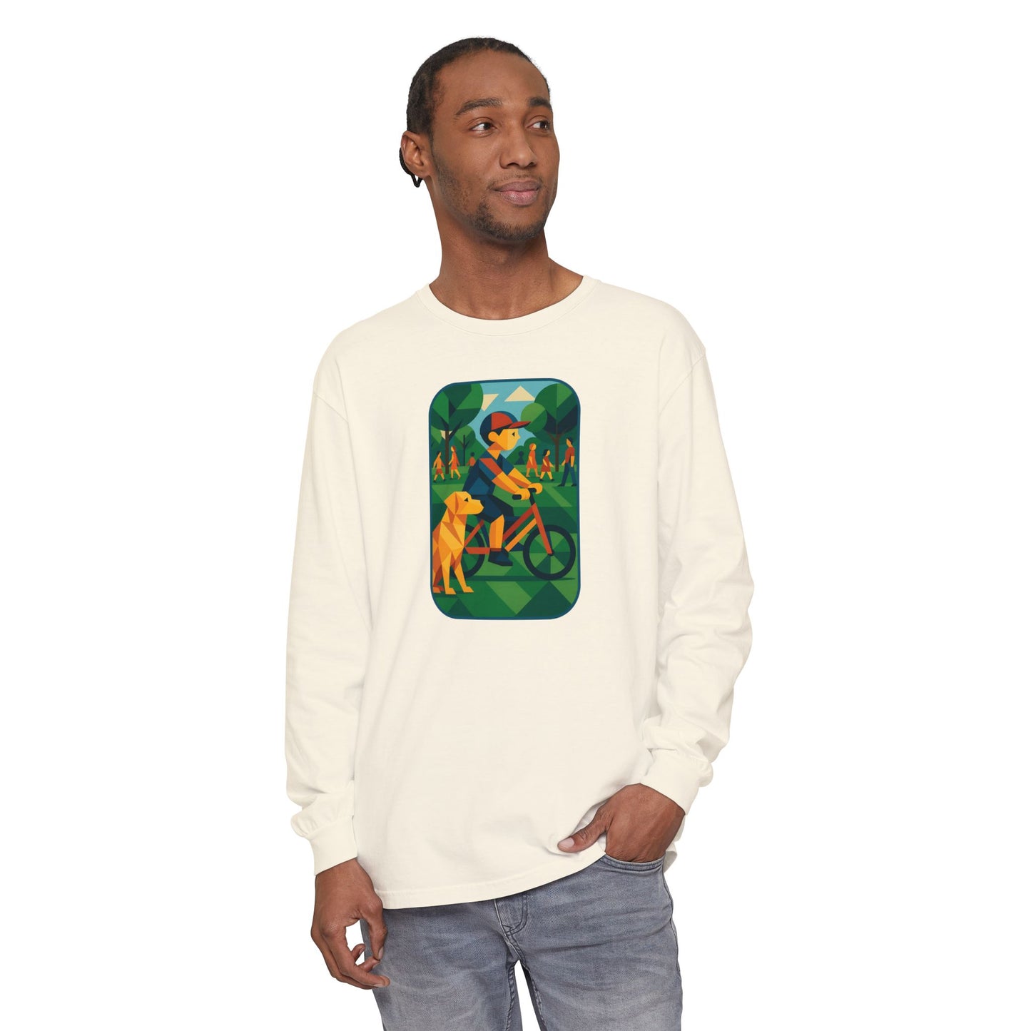 Park Walk Adventure T-Shirt, Eco-Friendly Tee, Dog Lover Apparel, Nature Print Shirt, Perfect for Outdoor Activities