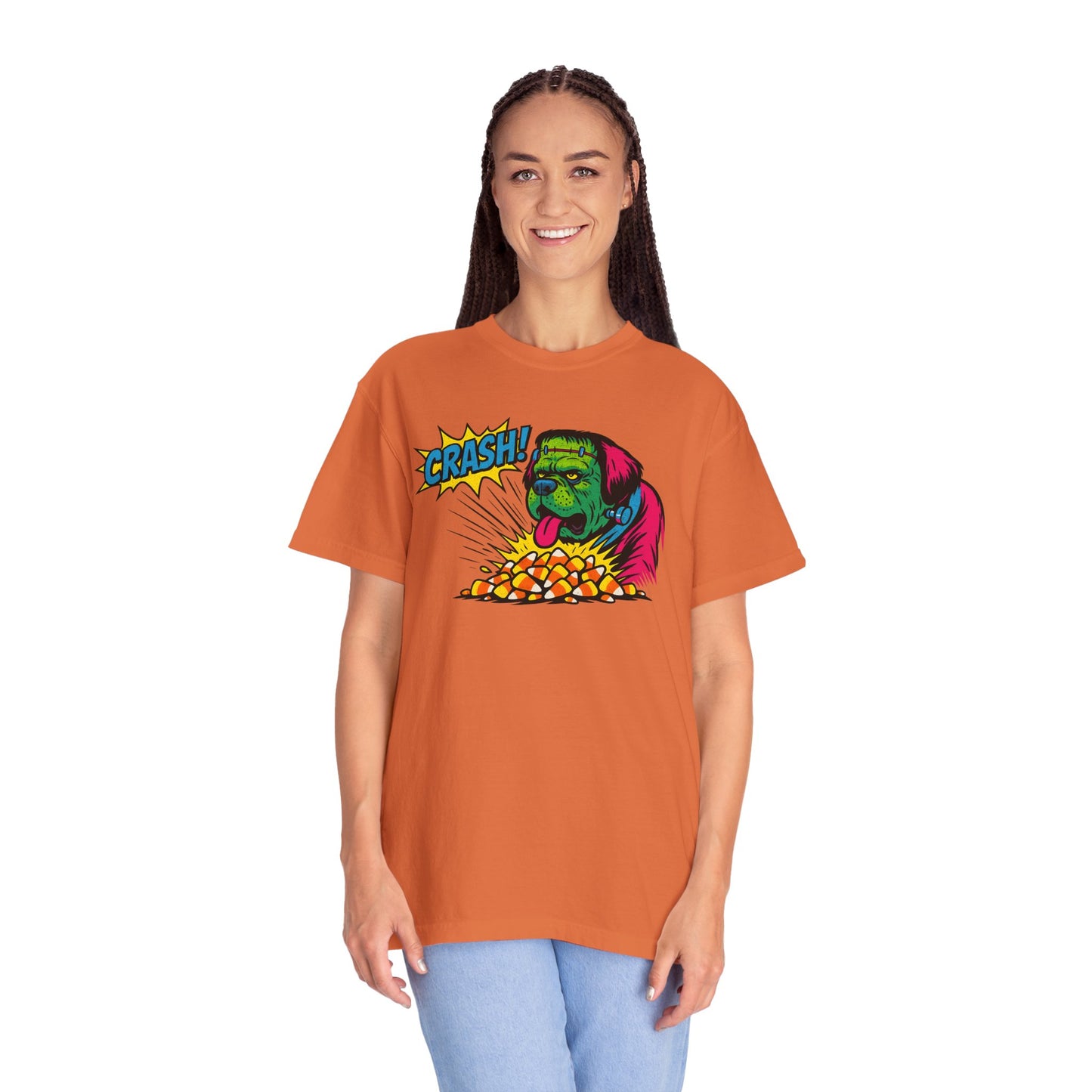 Vibrant Cartoon Graphic Tee, Crash Tee, Funky T-Shirt, Unisex Graphic Shirt, Casual Wear, Fun Gift Idea